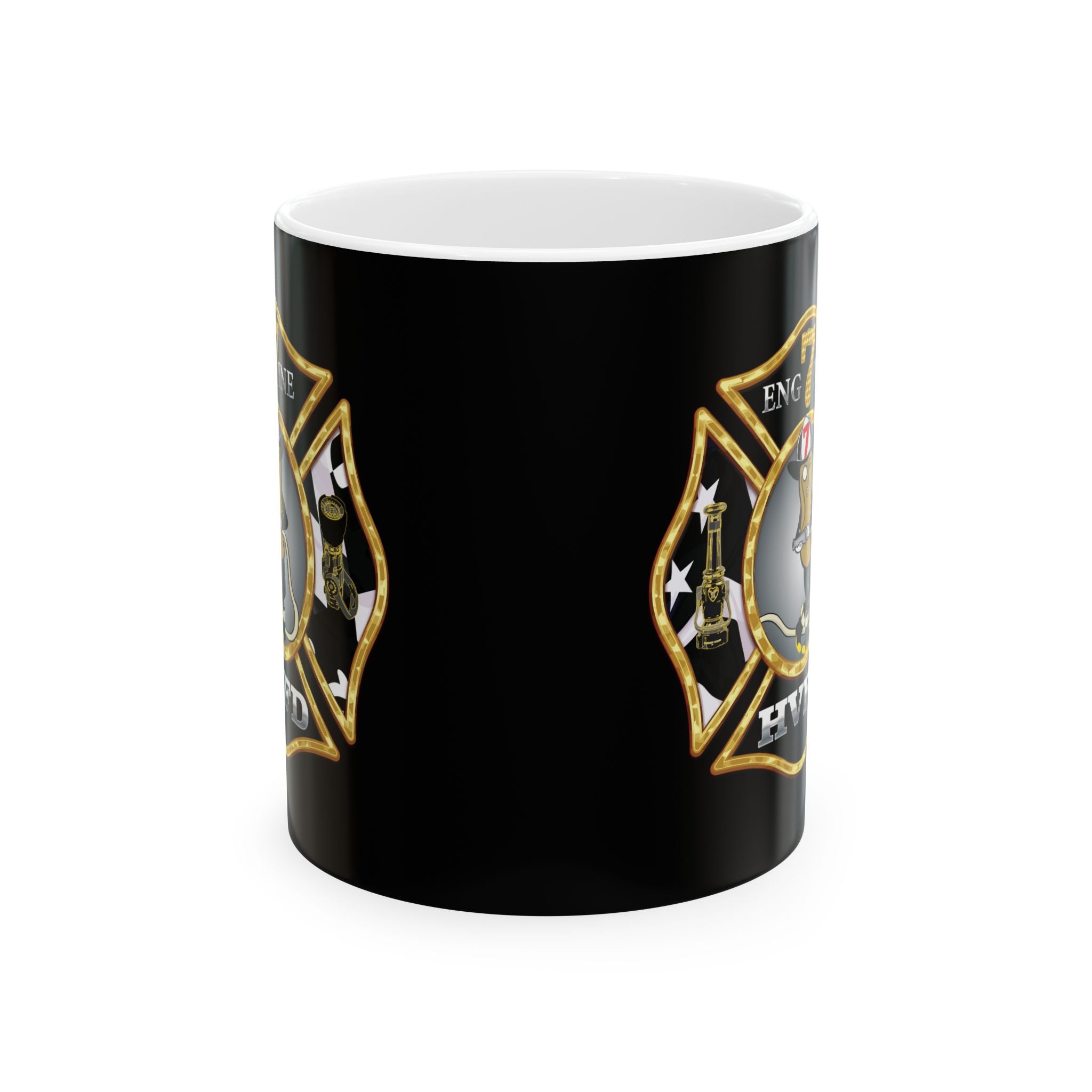 Black Mug, (11oz, 15oz) - Hollywood Maryland Volunteer Fire Eng7ine