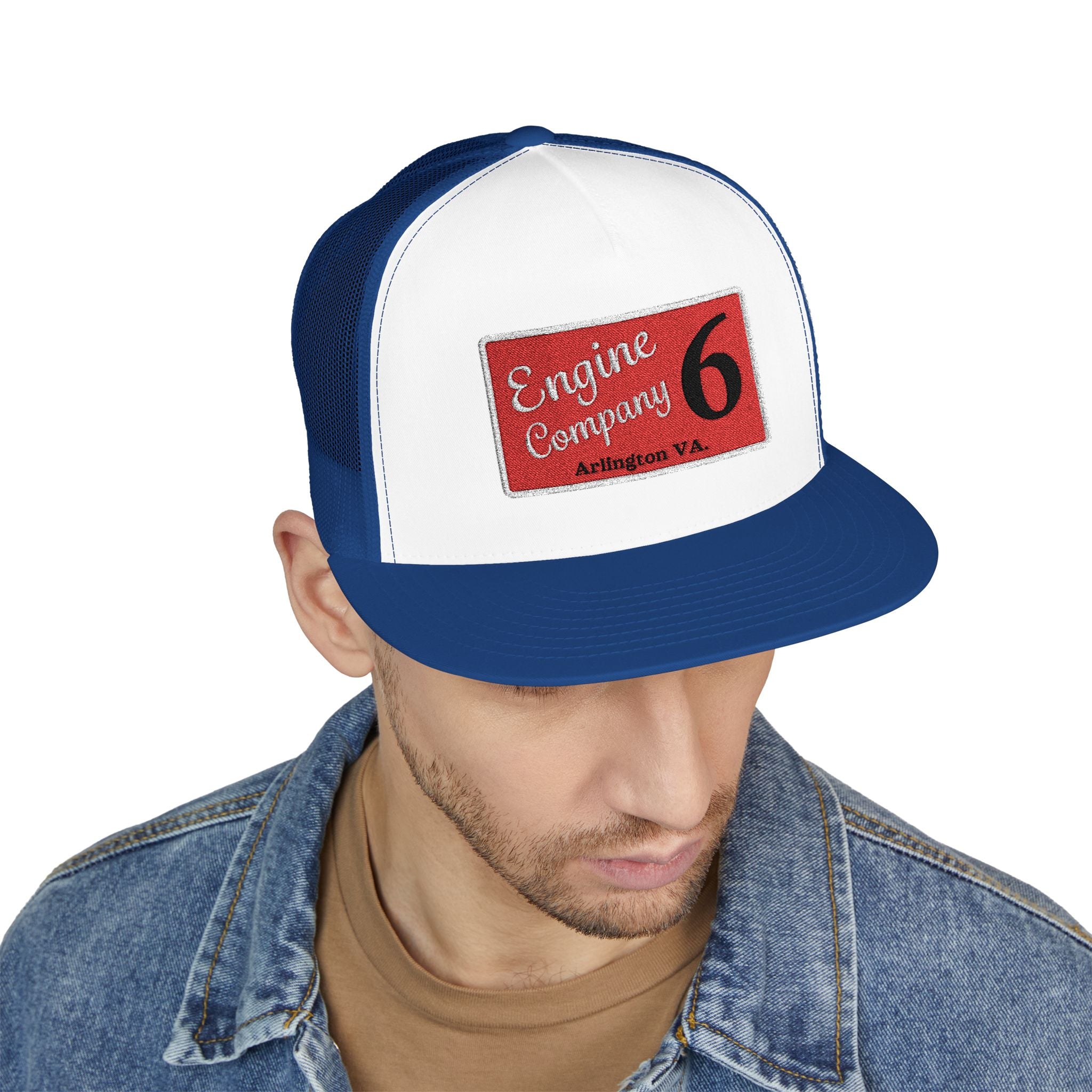 Arlington Engine Company 6 - 5 Panel Trucker Cap (Embroidery)