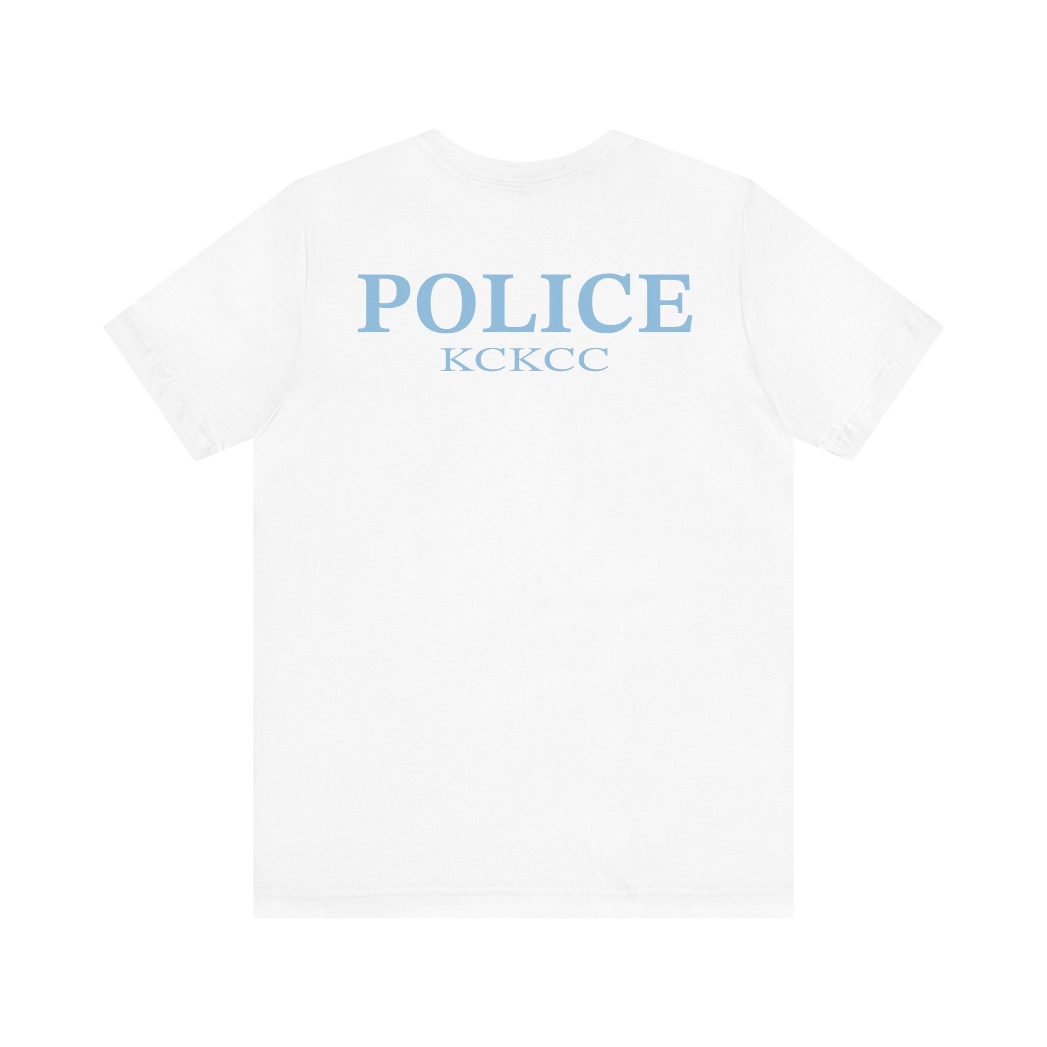 KCKCC Police Patch Color Blue Back - Unisex Jersey Short Sleeve Tee