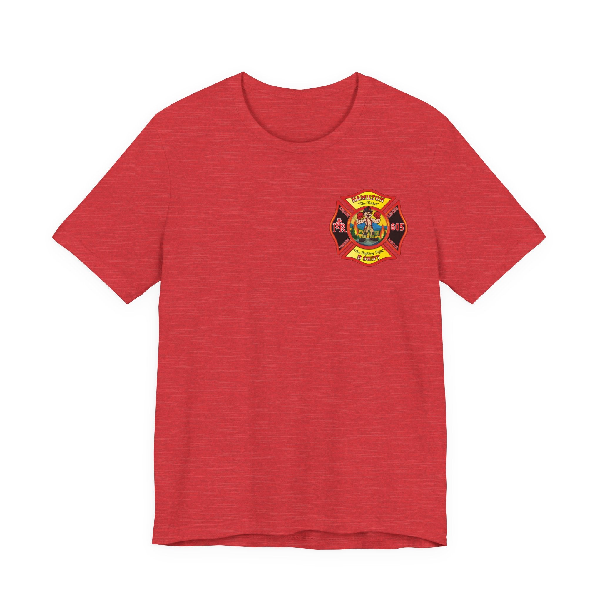 (Bigger Chest logo) LCFR Hamilton Station 5 version 4 Nickel Back- Bella+Canvas Soft Unisex Tee