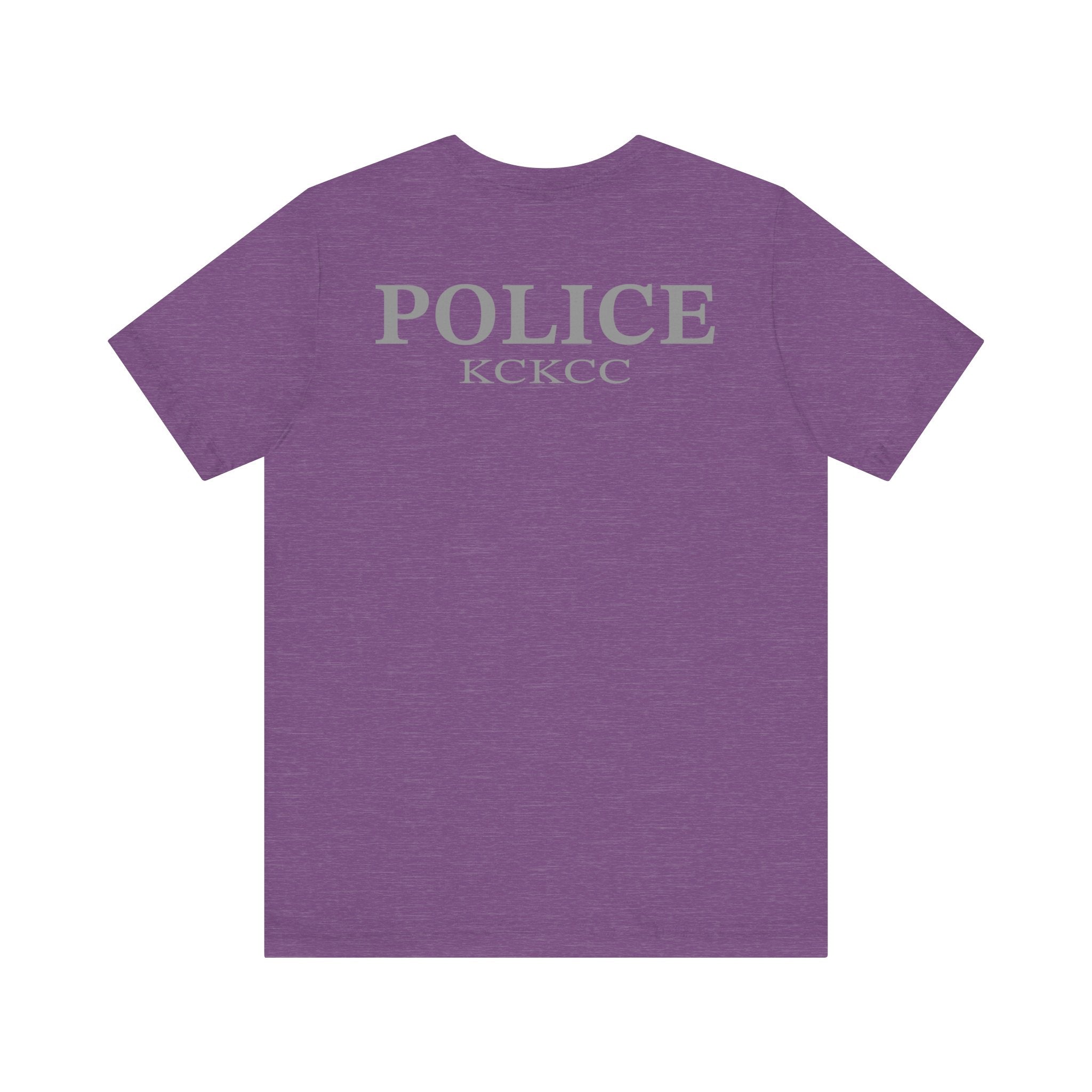 KCKCC Police Patch Black & White Grey Back - Unisex Jersey Short Sleeve Tee