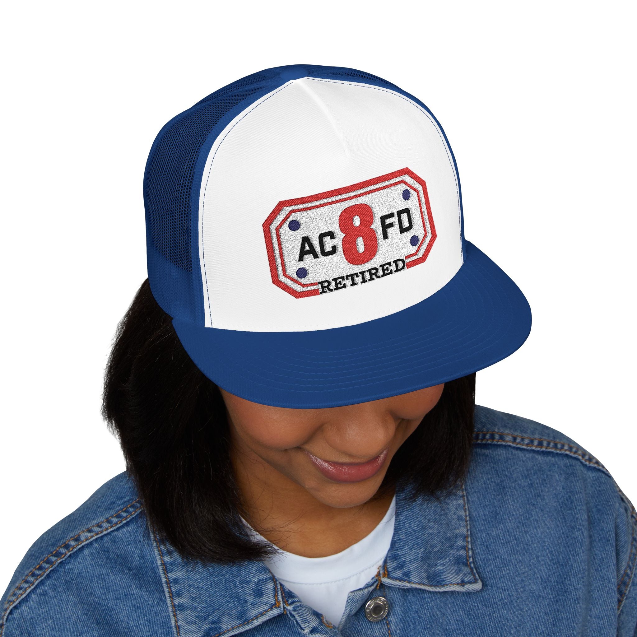 Retired Arlington Engine 8 - 5 Panel Trucker Cap (Embroidery)