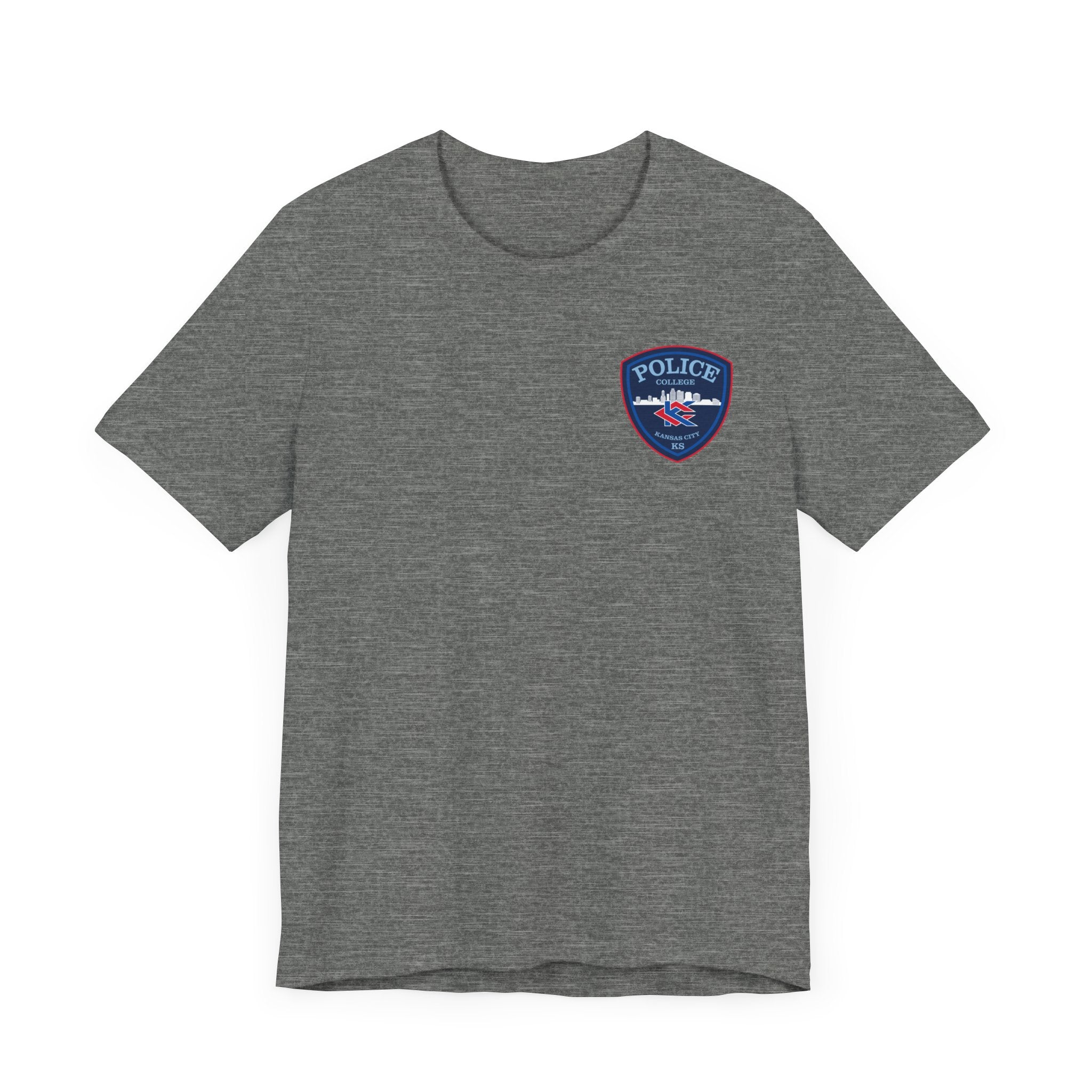 KCKCC Police Patch Color Blue Back - Unisex Jersey Short Sleeve Tee