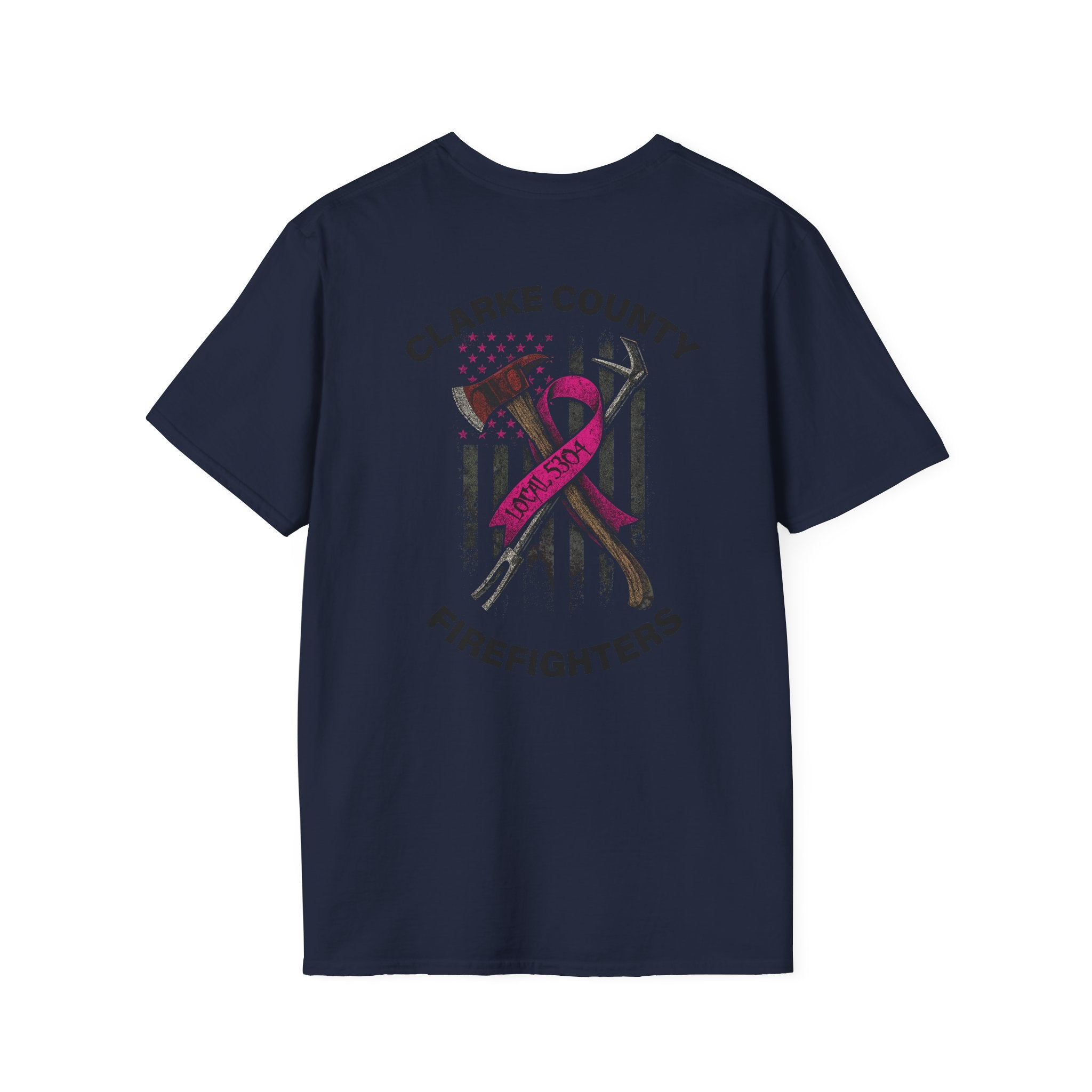 Clarke County Fire Breast Cancer (Portion of Proceeds go to Local 5304) - Gildan Soft Cotton Softstyle T-Shirt