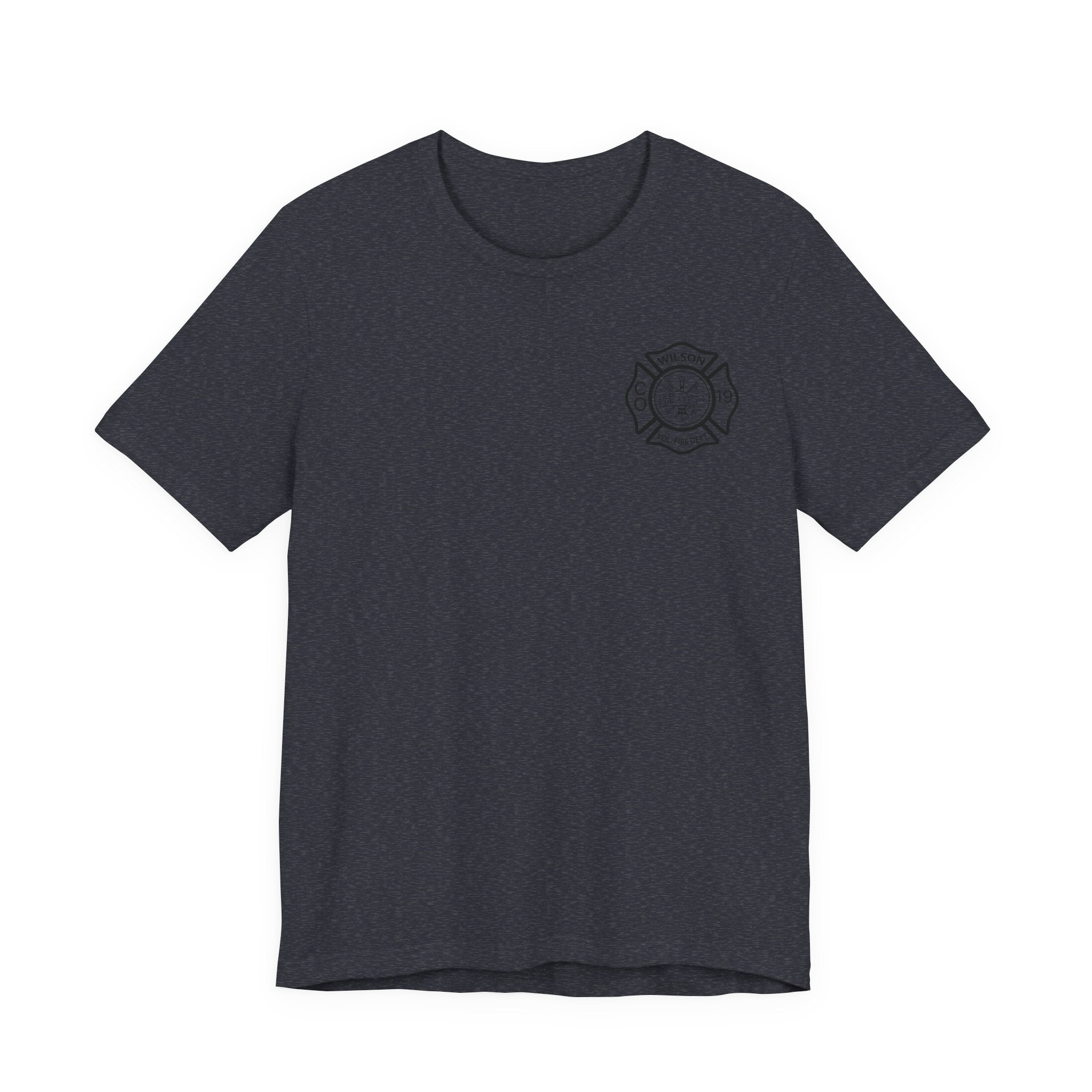WVFC FD logo black Red back  - Unisex Jersey Short Sleeve Tee
