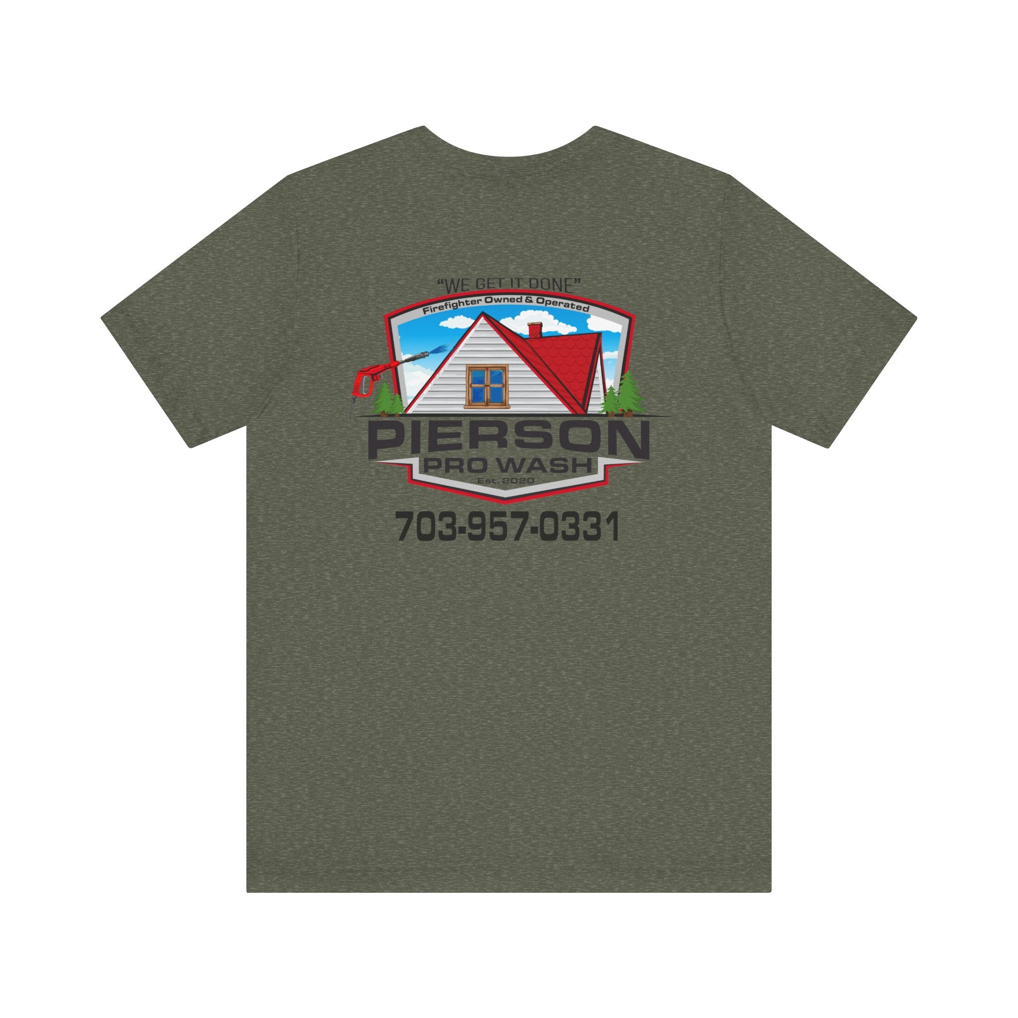 Pierson Pro Wash White Shirt Logo - Bella+Canvas Soft Unisex Tee