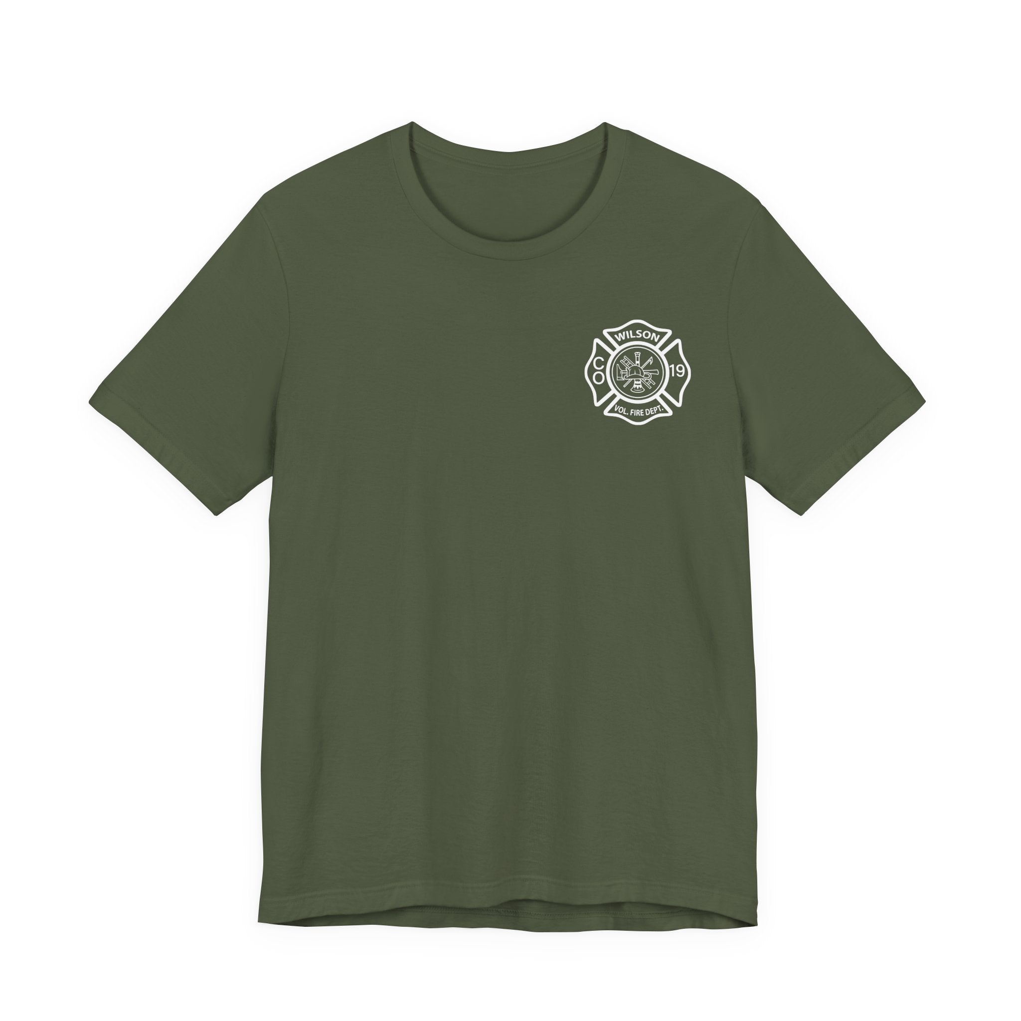 WVFC FD Logo wht Redline Flag wht- Unisex Jersey Short Sleeve Tee