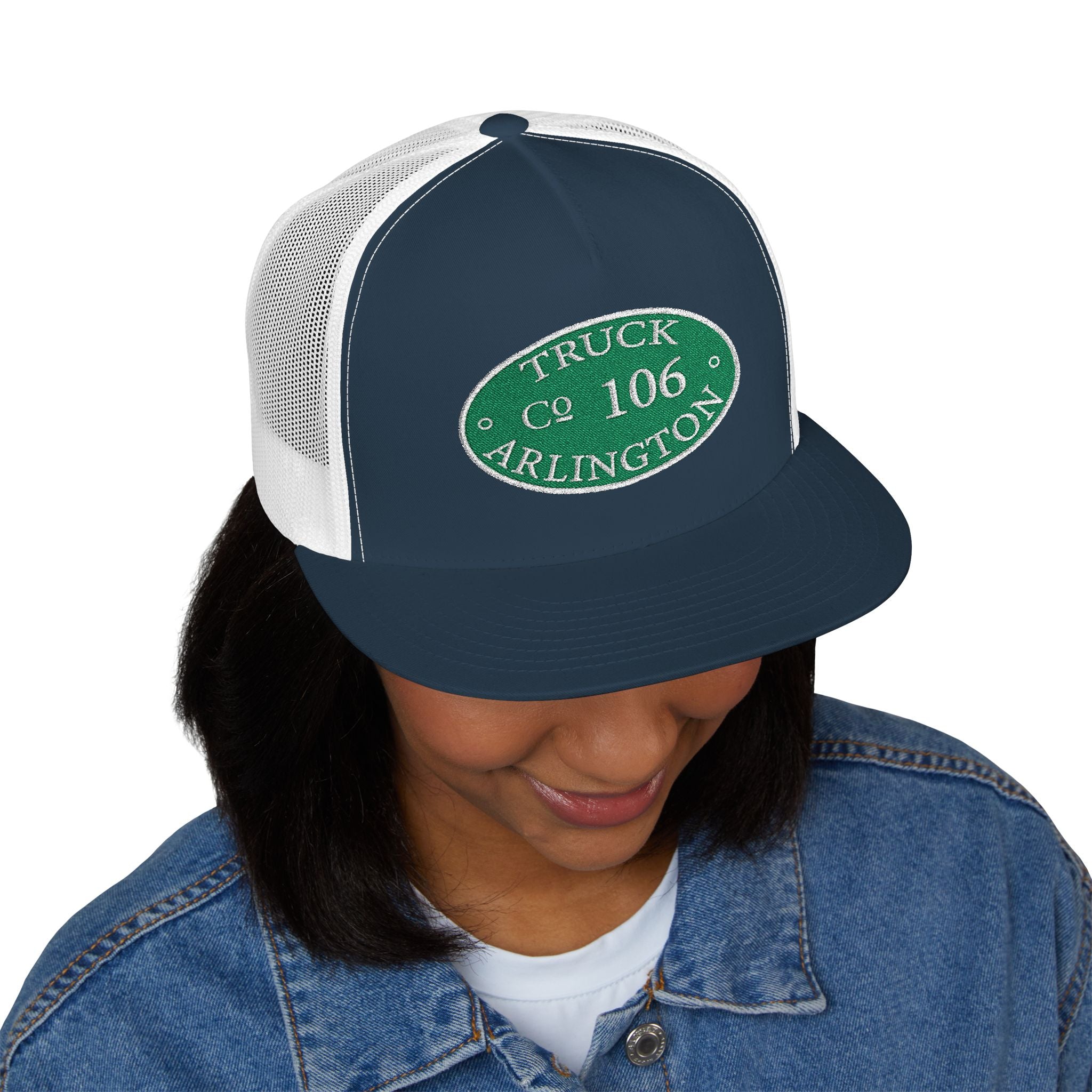 Arlington Truck 6 cirlce patch - 5 Panel Trucker Cap (Embroidery)
