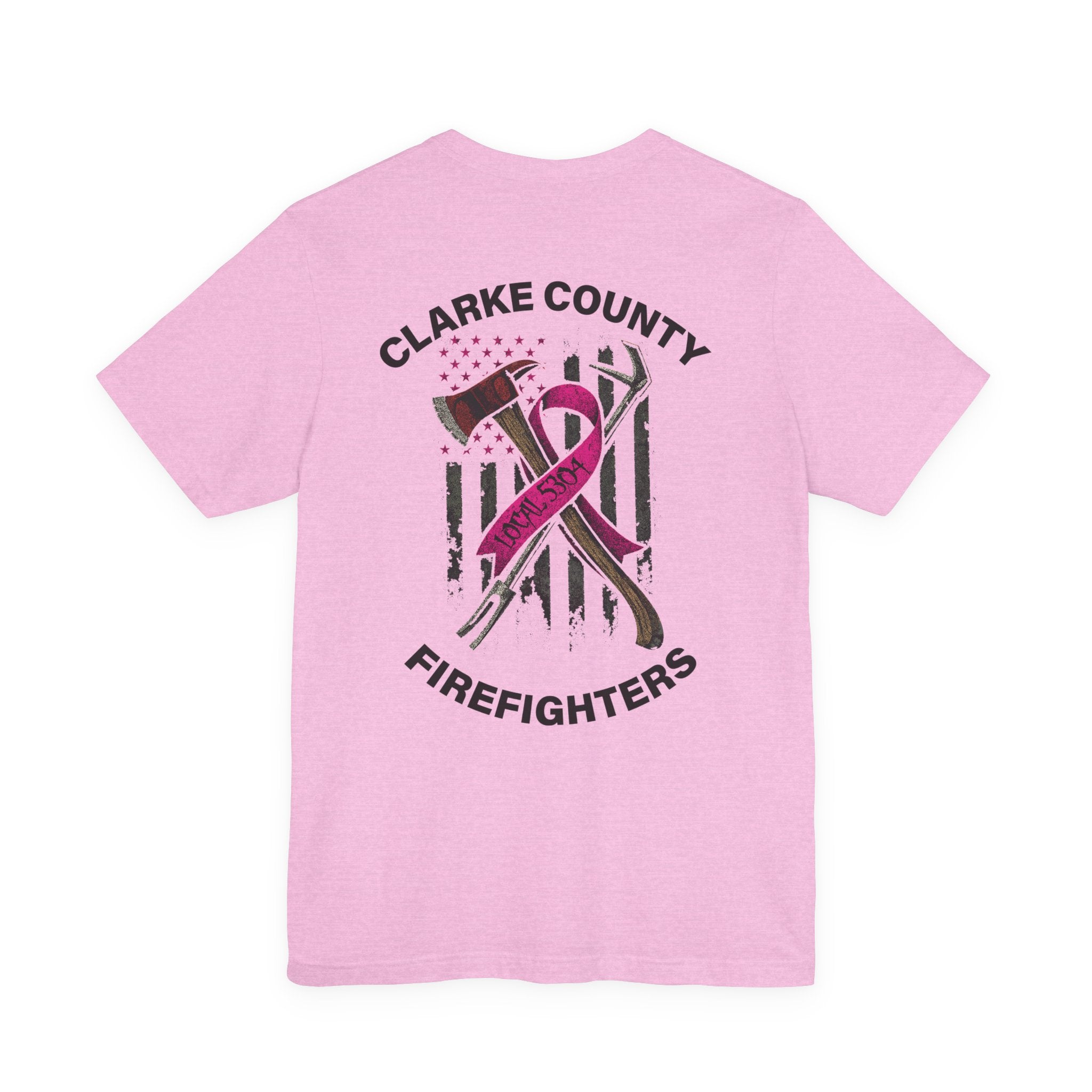 Clarke County Fire Breast Cancer (Portion of Proceeds go to Local 5304) - Bella+Canvas Soft Jersey Cotton Unisex Tee