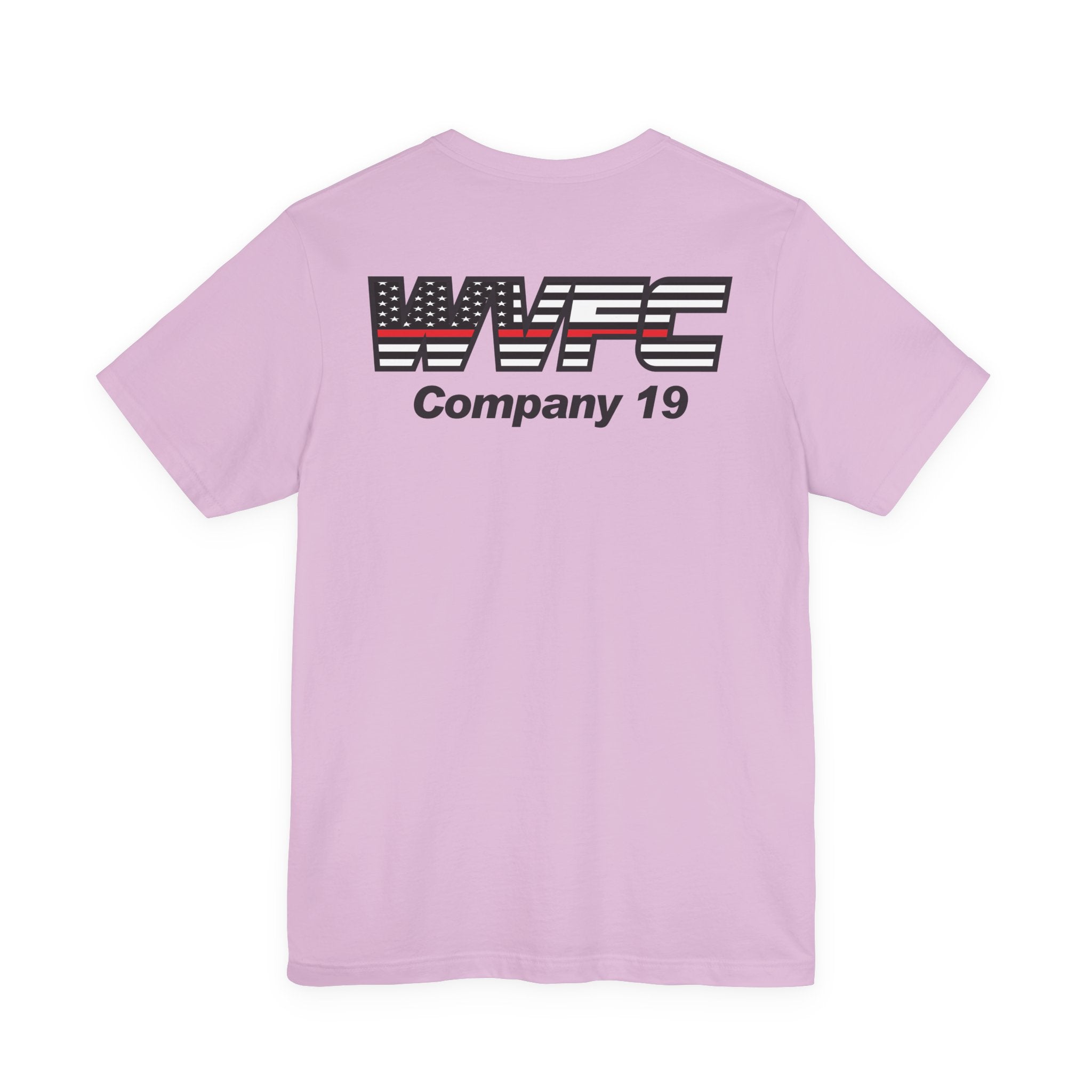 WVFC FD logo black Redline flag back  - Unisex Jersey Short Sleeve Tee