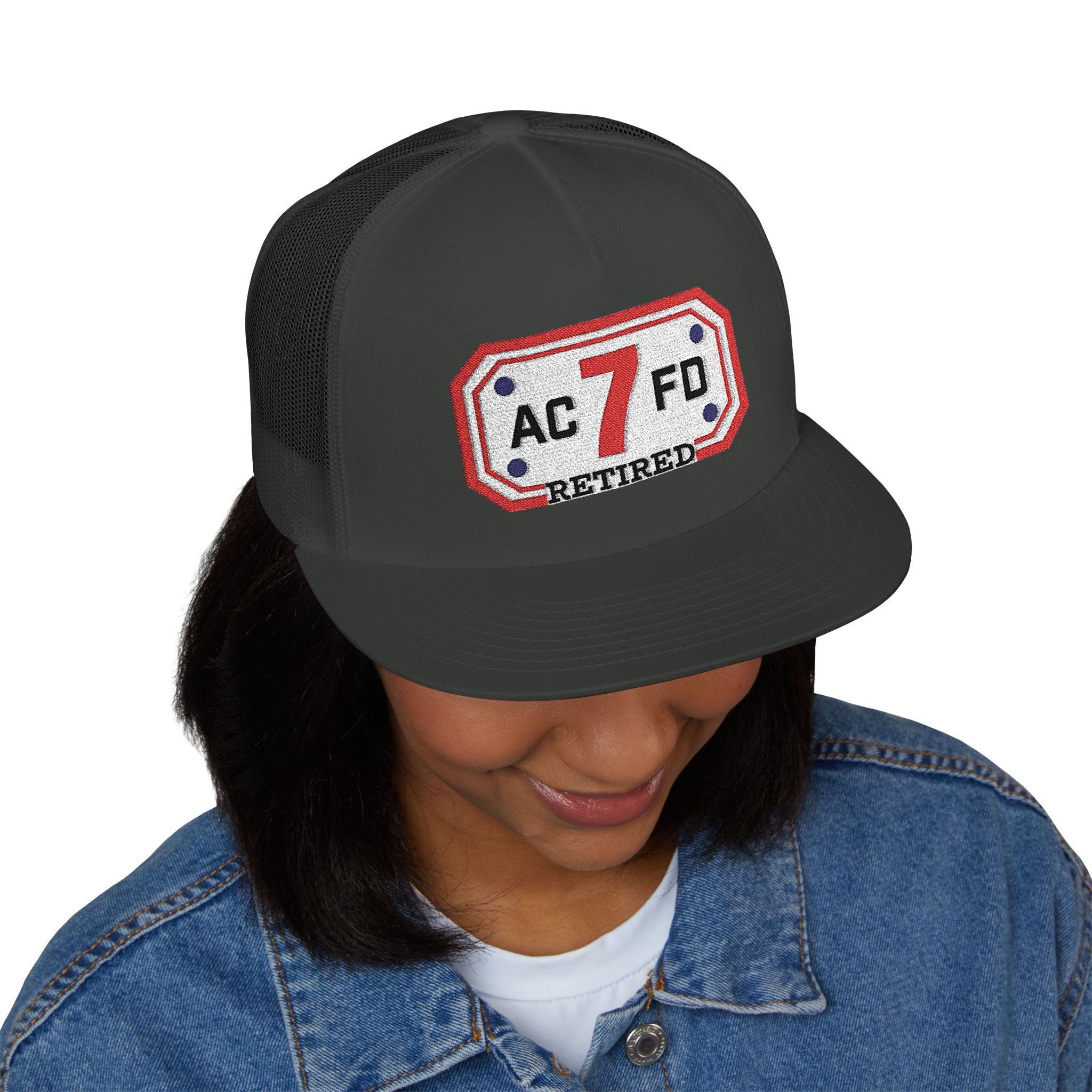 Retired Arlington Engine 7 - 5 Panel Trucker Cap (Embroidery)