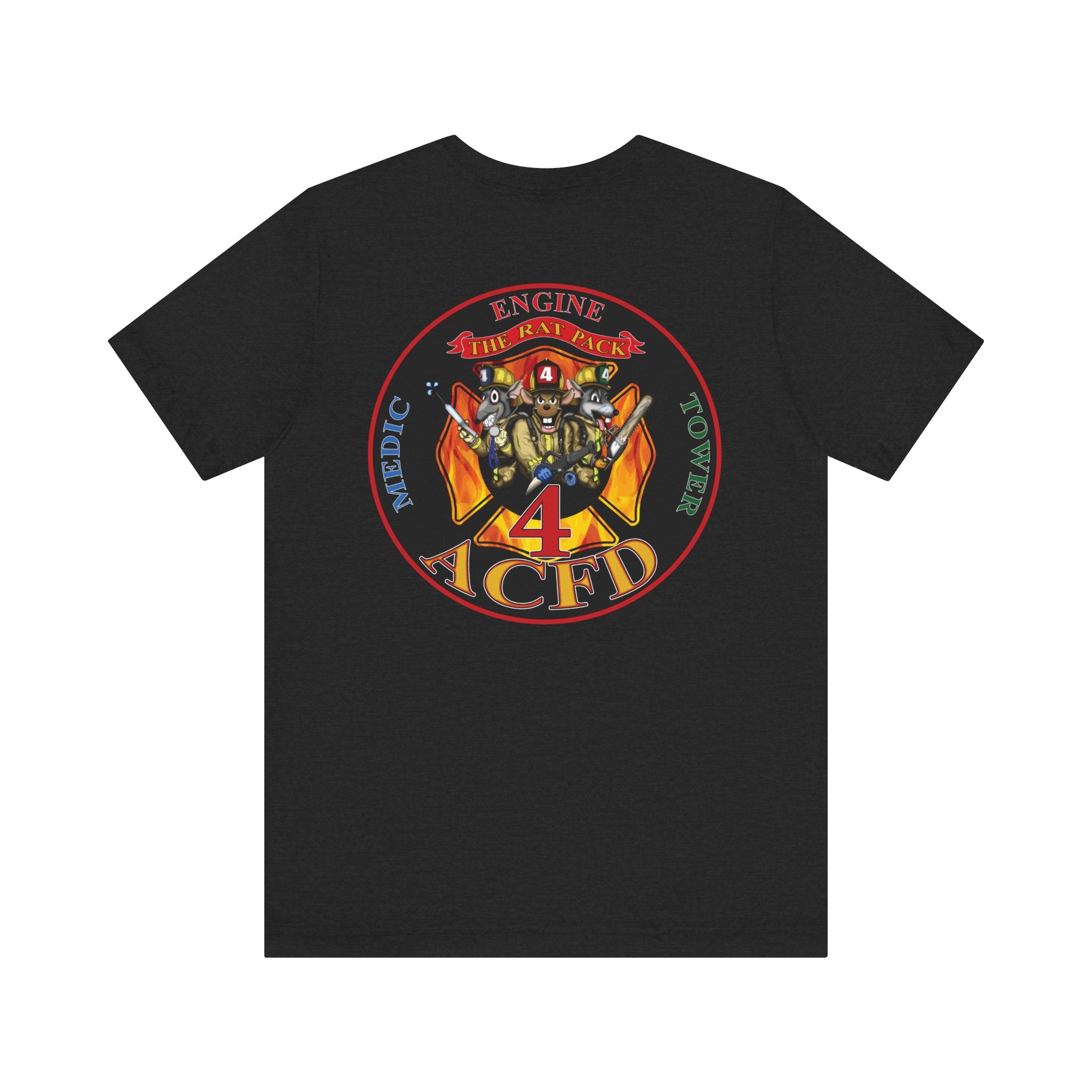 Station 4 RatPack on Back Clover Front - Bella+Canvas Soft Unisex Tee