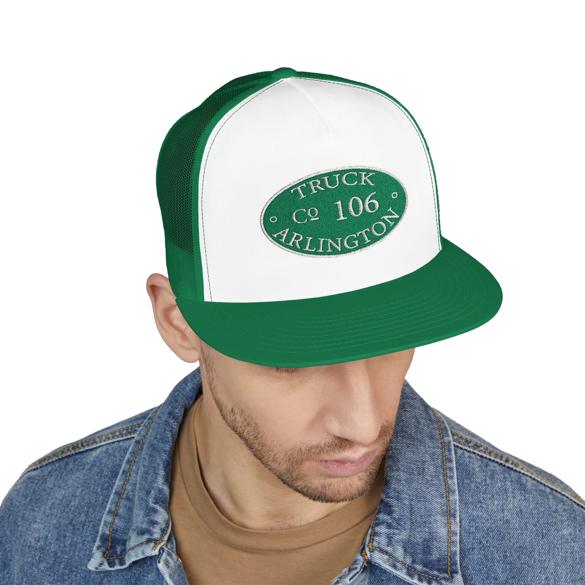 Arlington Truck 6 cirlce patch - 5 Panel Trucker Cap (Embroidery)
