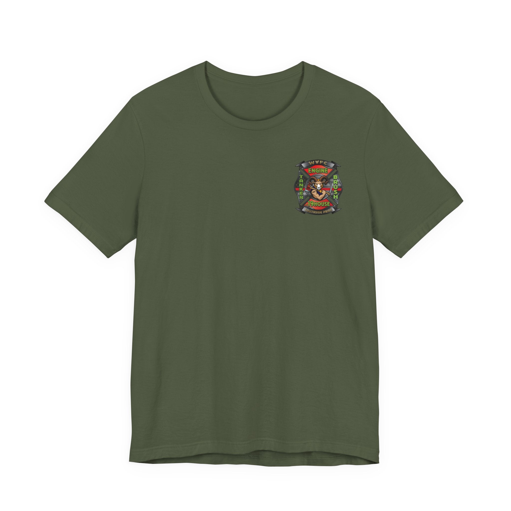 WVFC Goat Logo 2 Version 2 US Flag Gray - Unisex Jersey Short Sleeve Tee