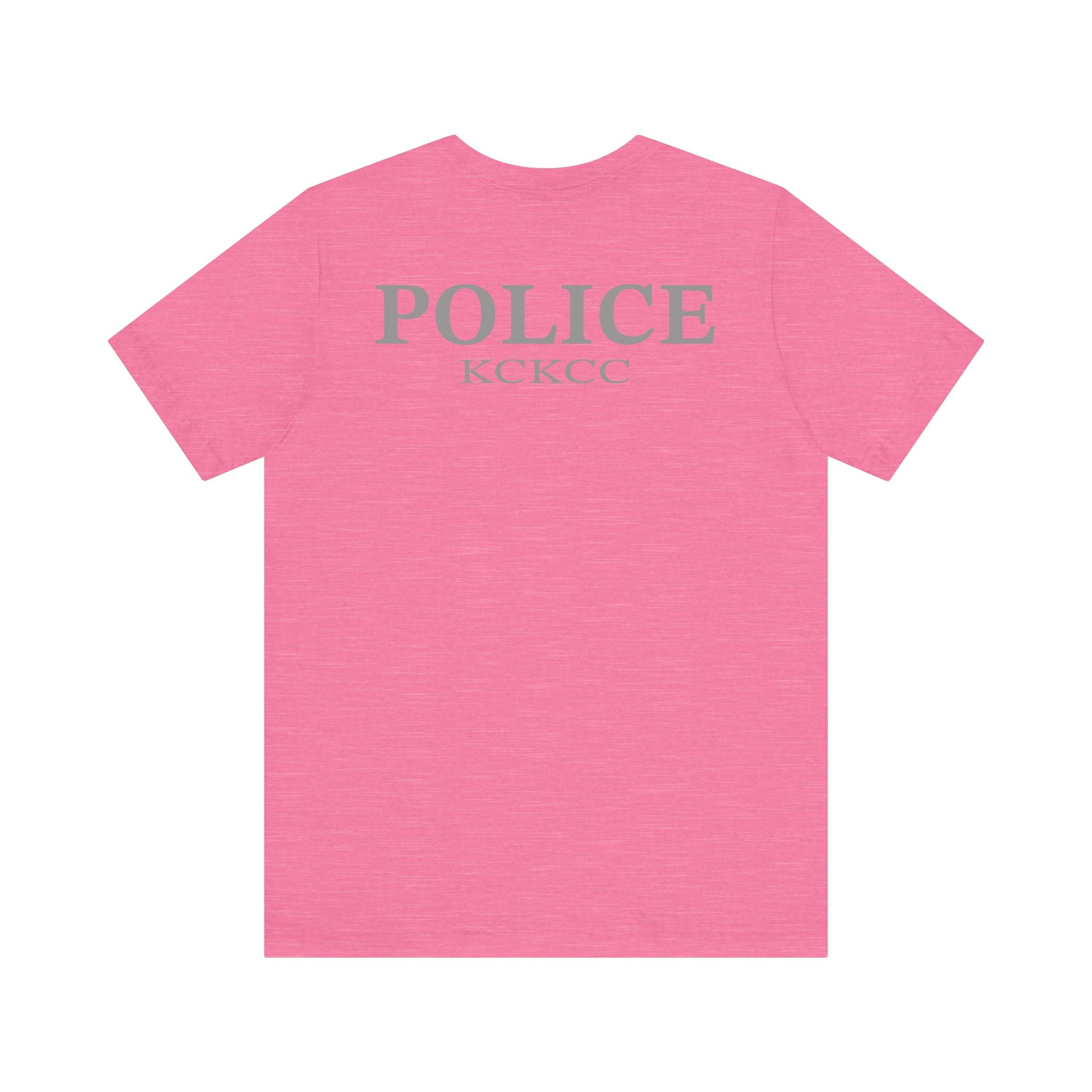 KCKCC Police Patch Black & White Grey Back - Unisex Jersey Short Sleeve Tee