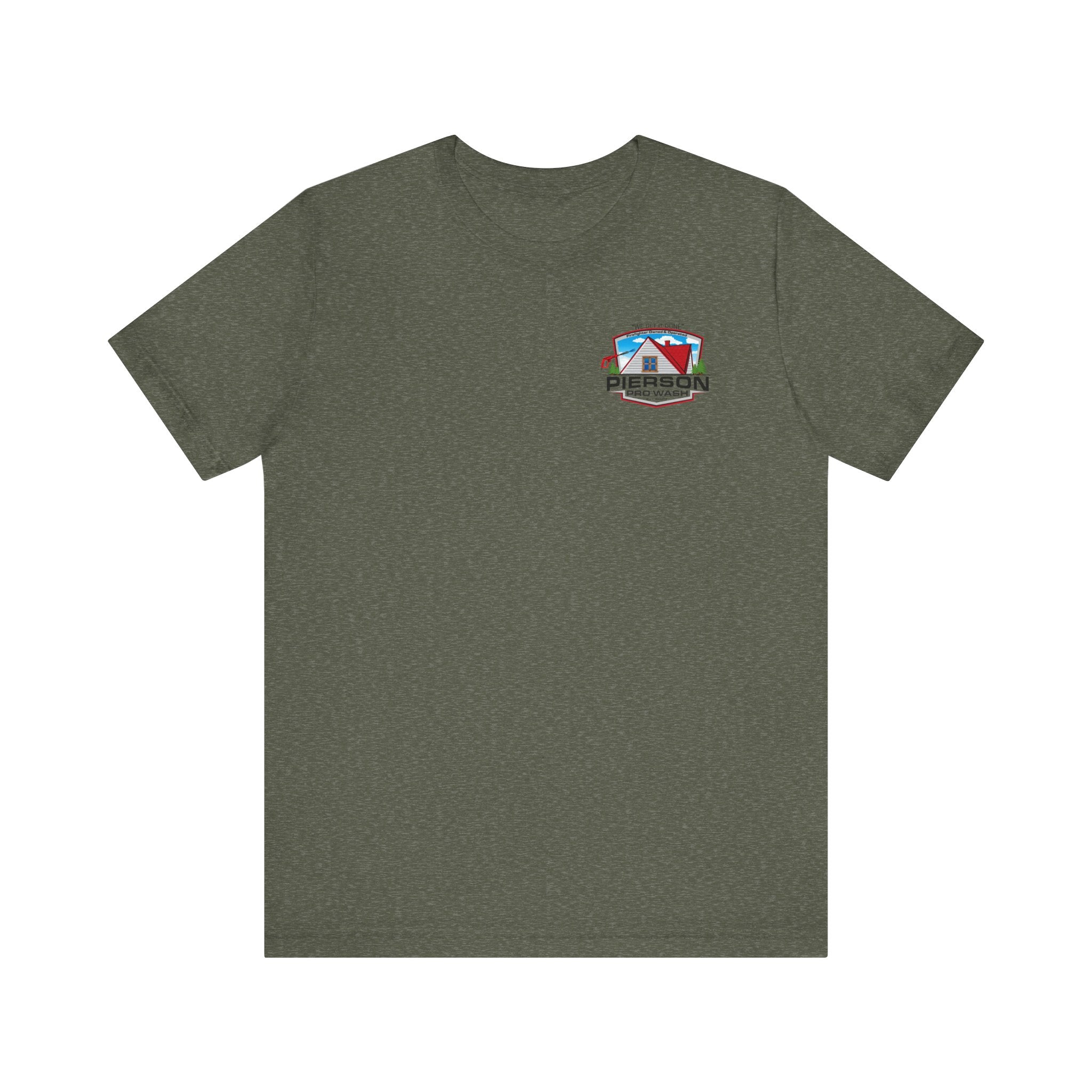 Pierson Pro Wash White Shirt Logo - Bella+Canvas Soft Unisex Tee