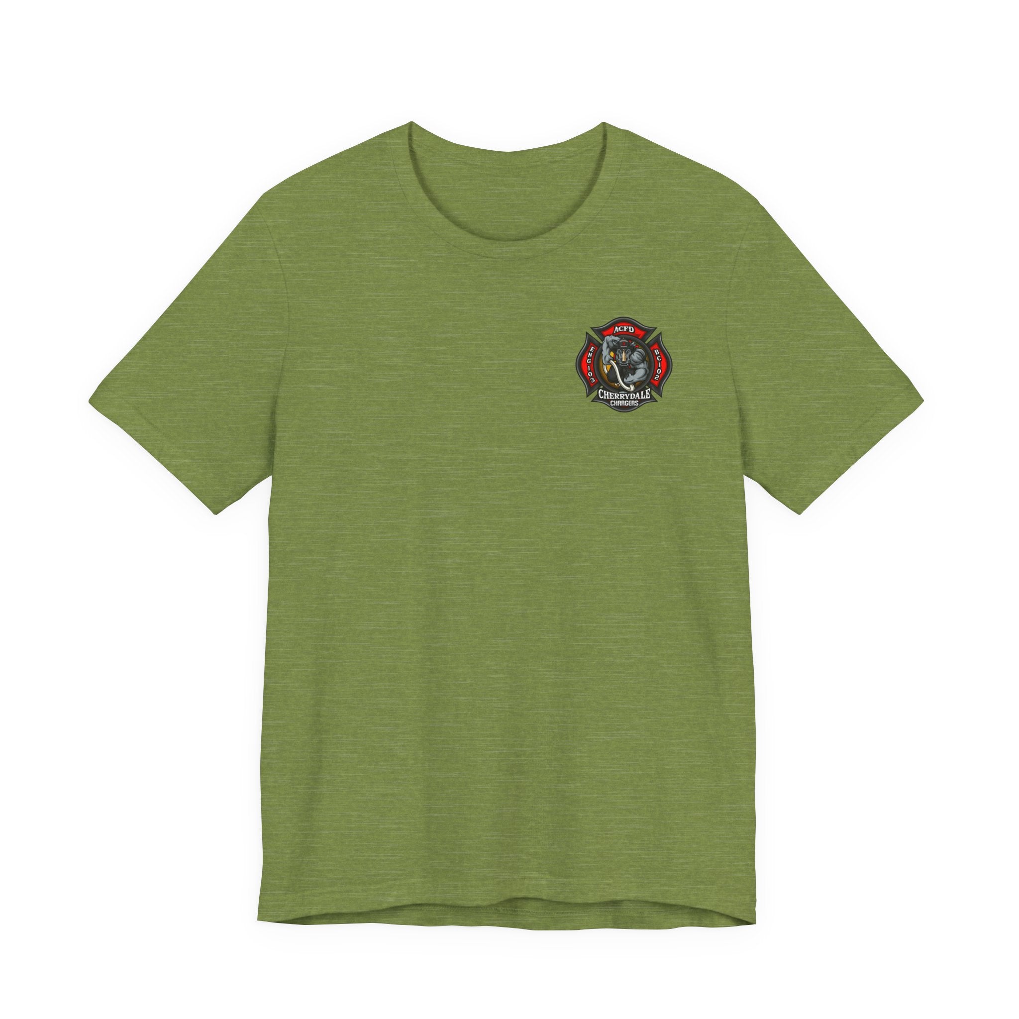 Station 3 Rhino Logo Firefighter Back - Bella+Canvas Soft Unisex Tee-