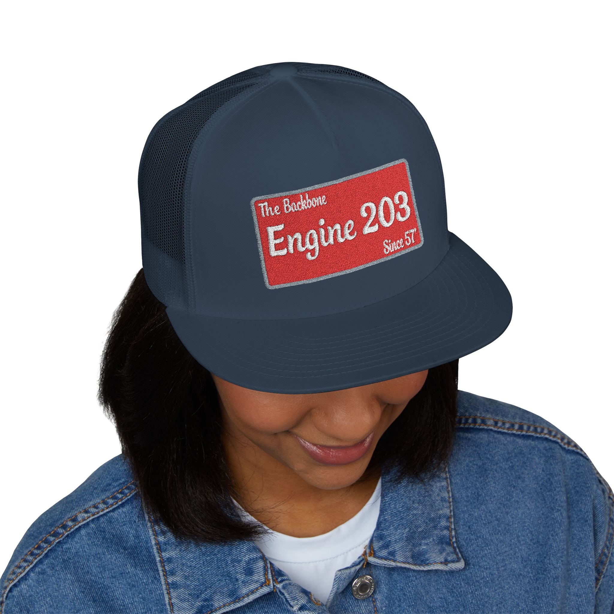 Engine 203 Remount Raiders  -5 Panel Trucker Cap (Embroidery)