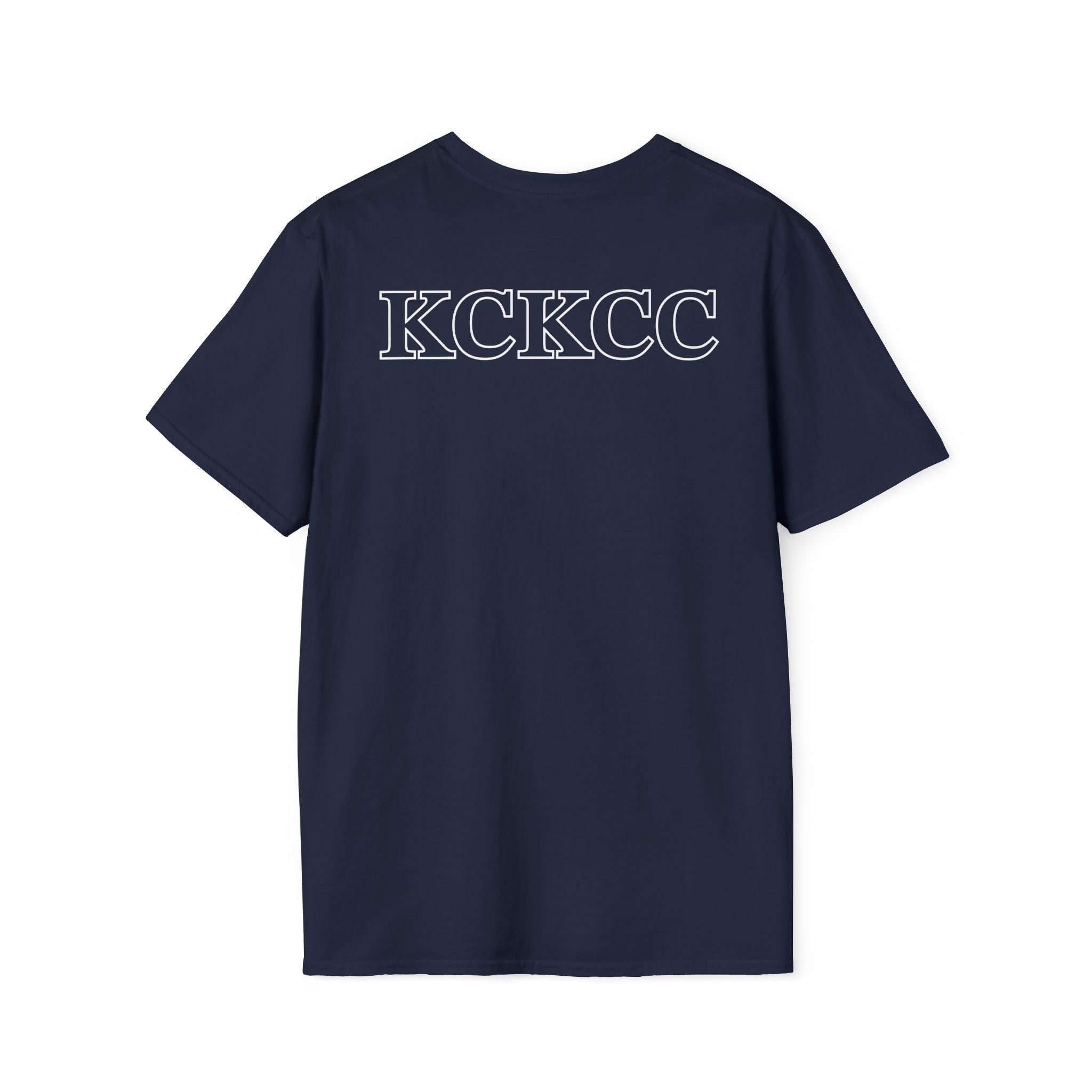 KCKCC Badge White outline - Gildan 64000 Unisex Softstyle T-Shirt
