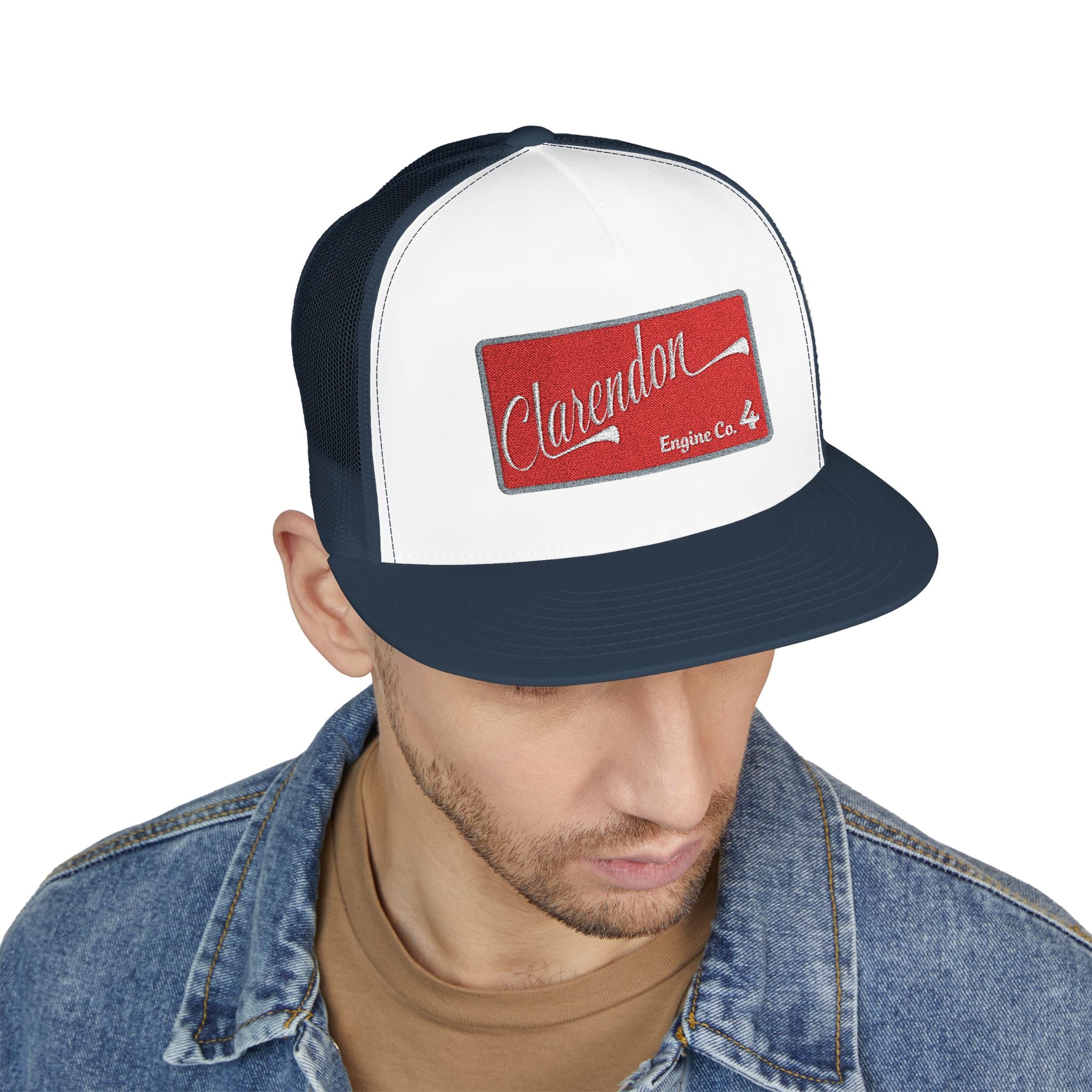 Arlington Clarendon Engine 4 (requested different style hat) - 5 Panel Trucker Cap (Embroidery)