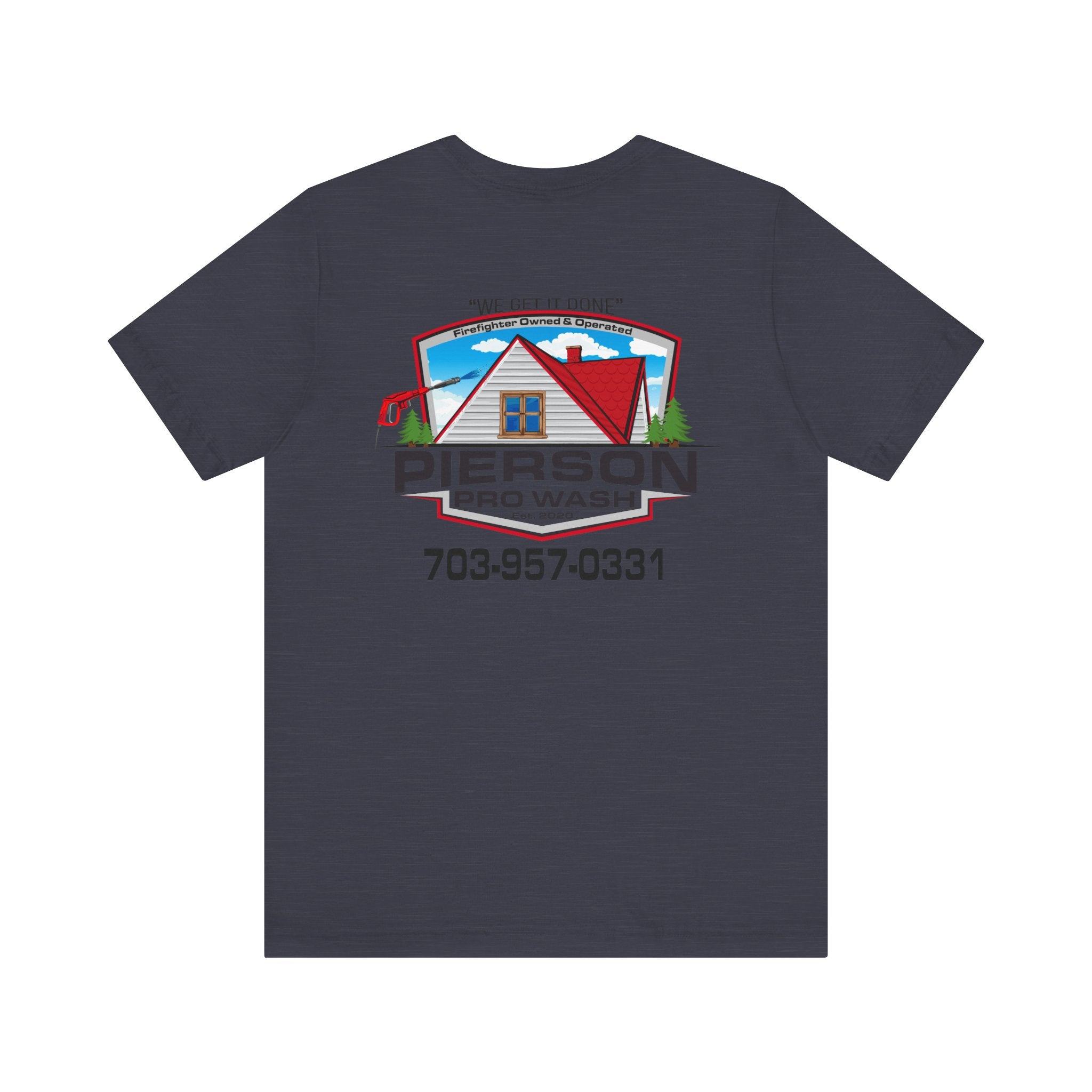 Pierson Pro Wash White Shirt Logo - Bella+Canvas Soft Unisex Tee