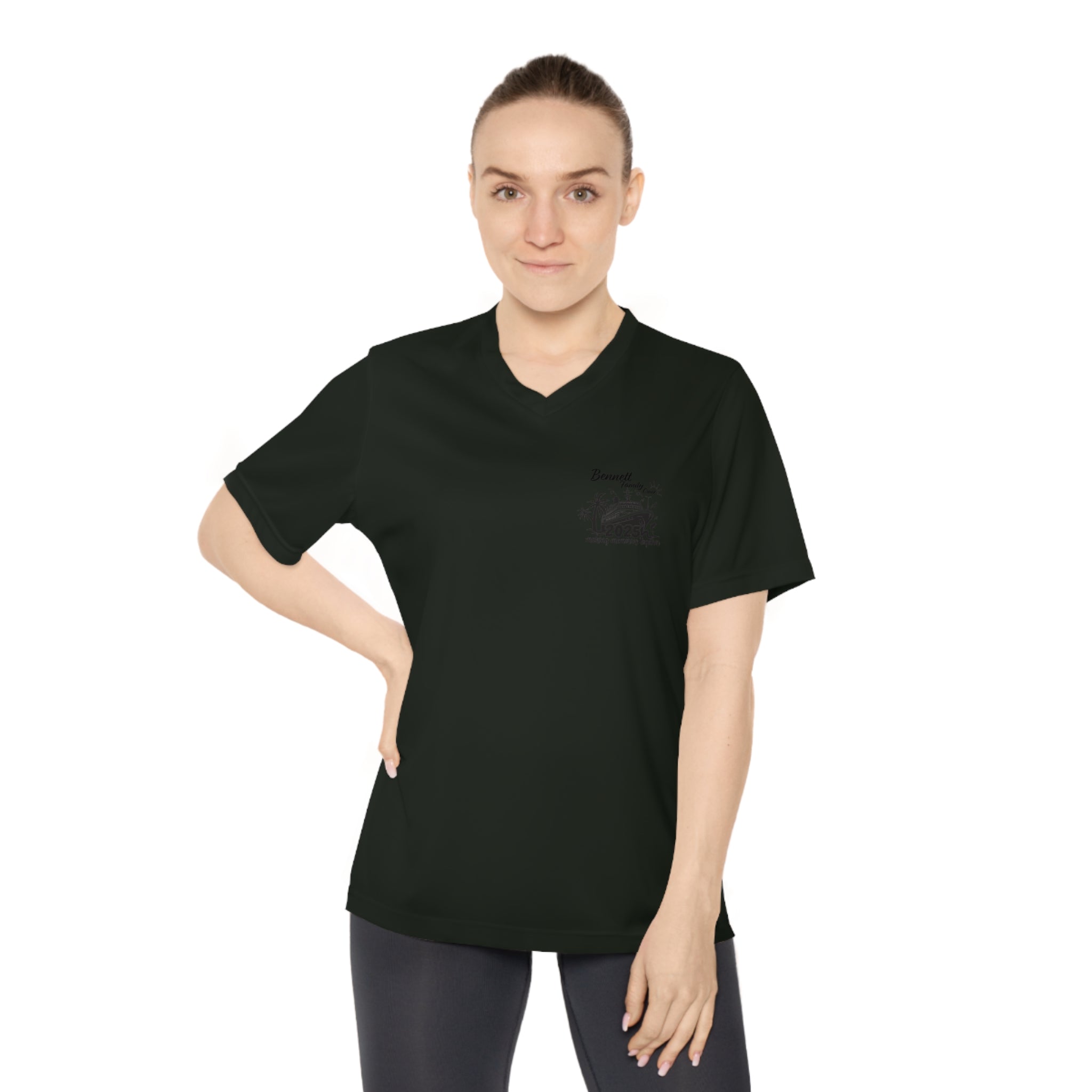 Bennett Family Cruise Black logo - Women's Performance V-Neck T-Shirt