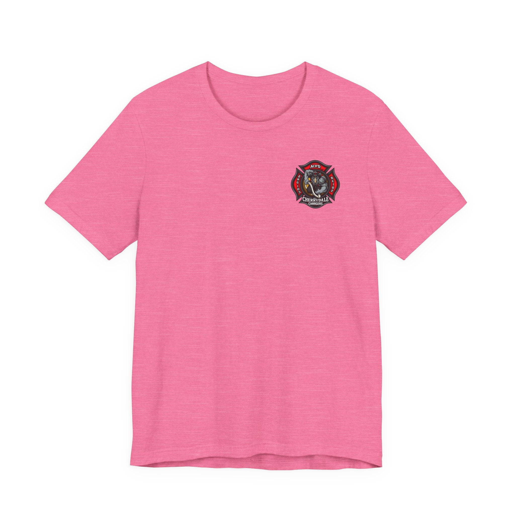 Station 3 Rhino Logo Firefighter Back - Bella+Canvas Soft Unisex Tee-