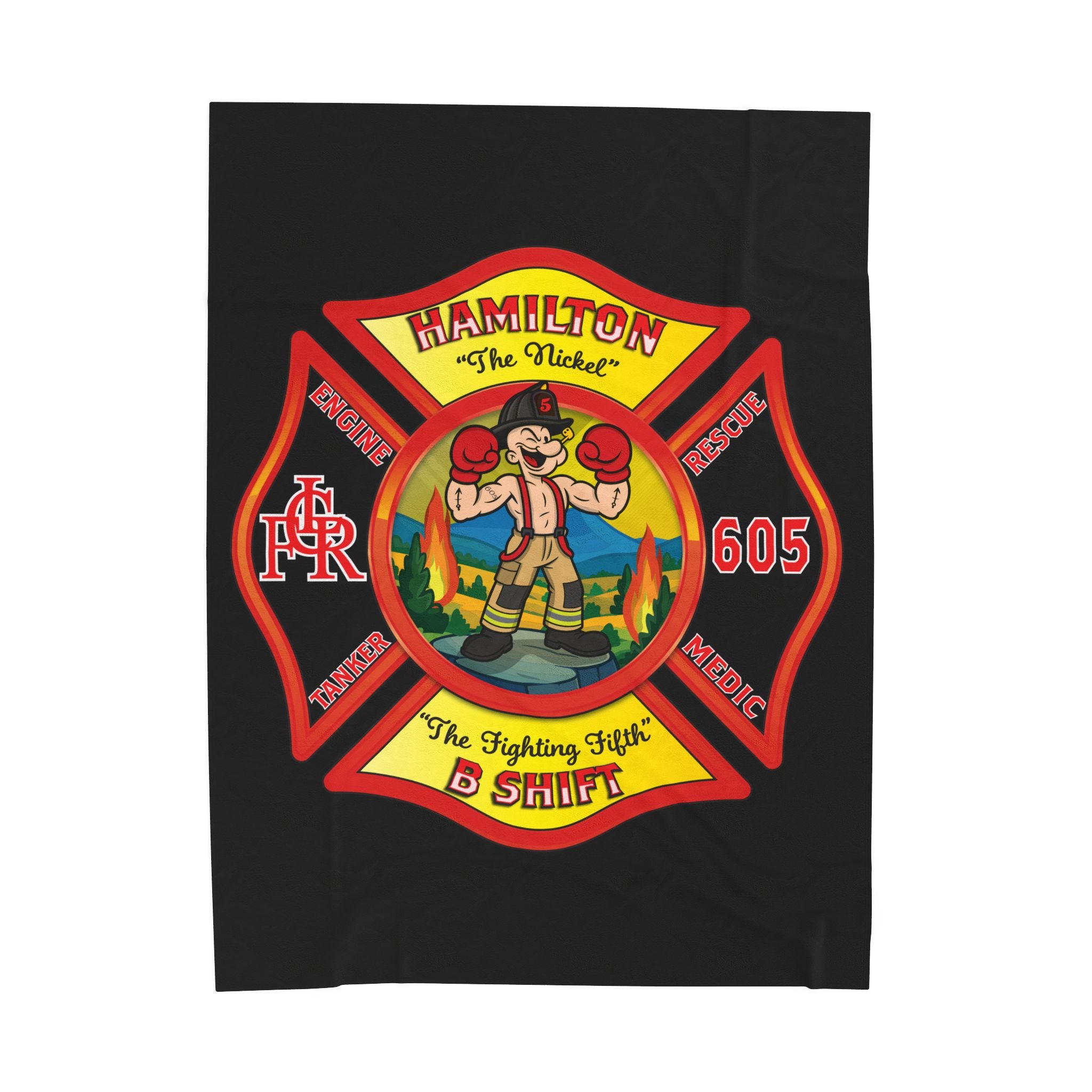 LCFR Hamilton Station 5 - Black Velveteen Plush Blanket