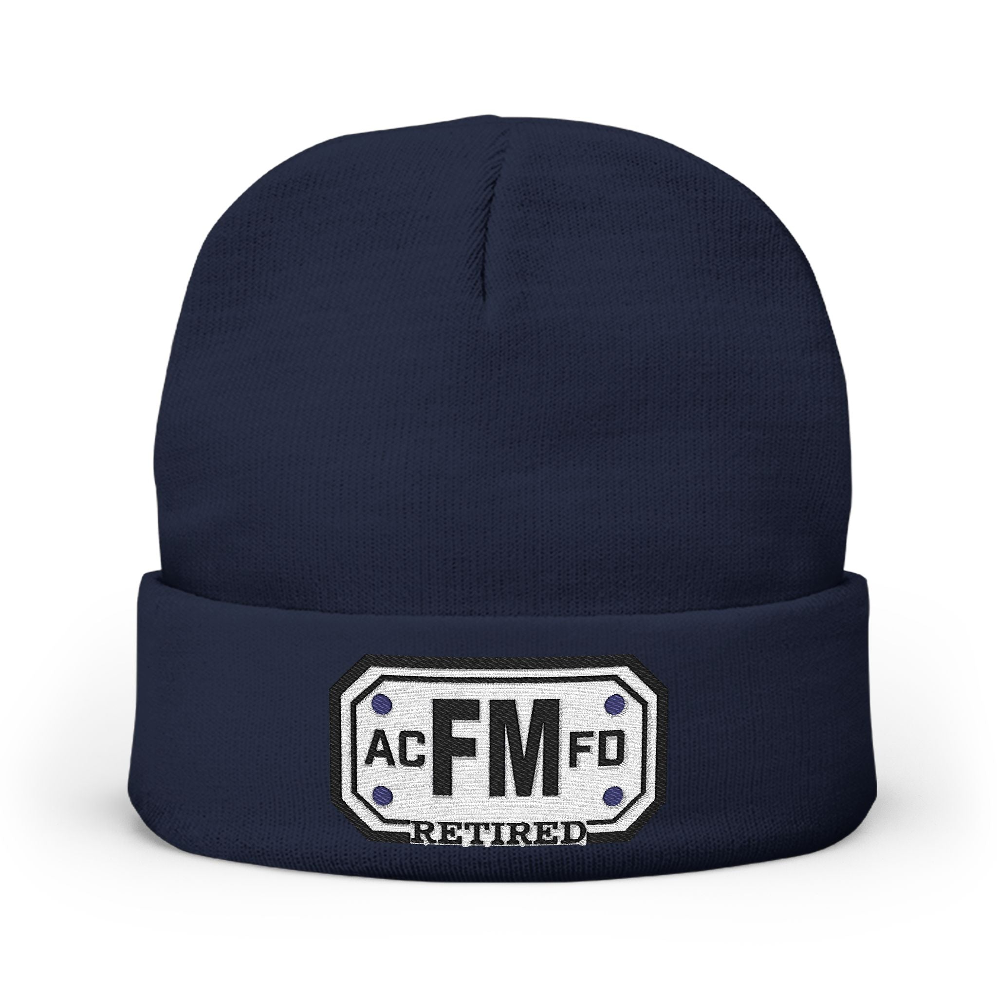 Retired Arlington Fire Marshal - Knit Beanie (Embroidery)