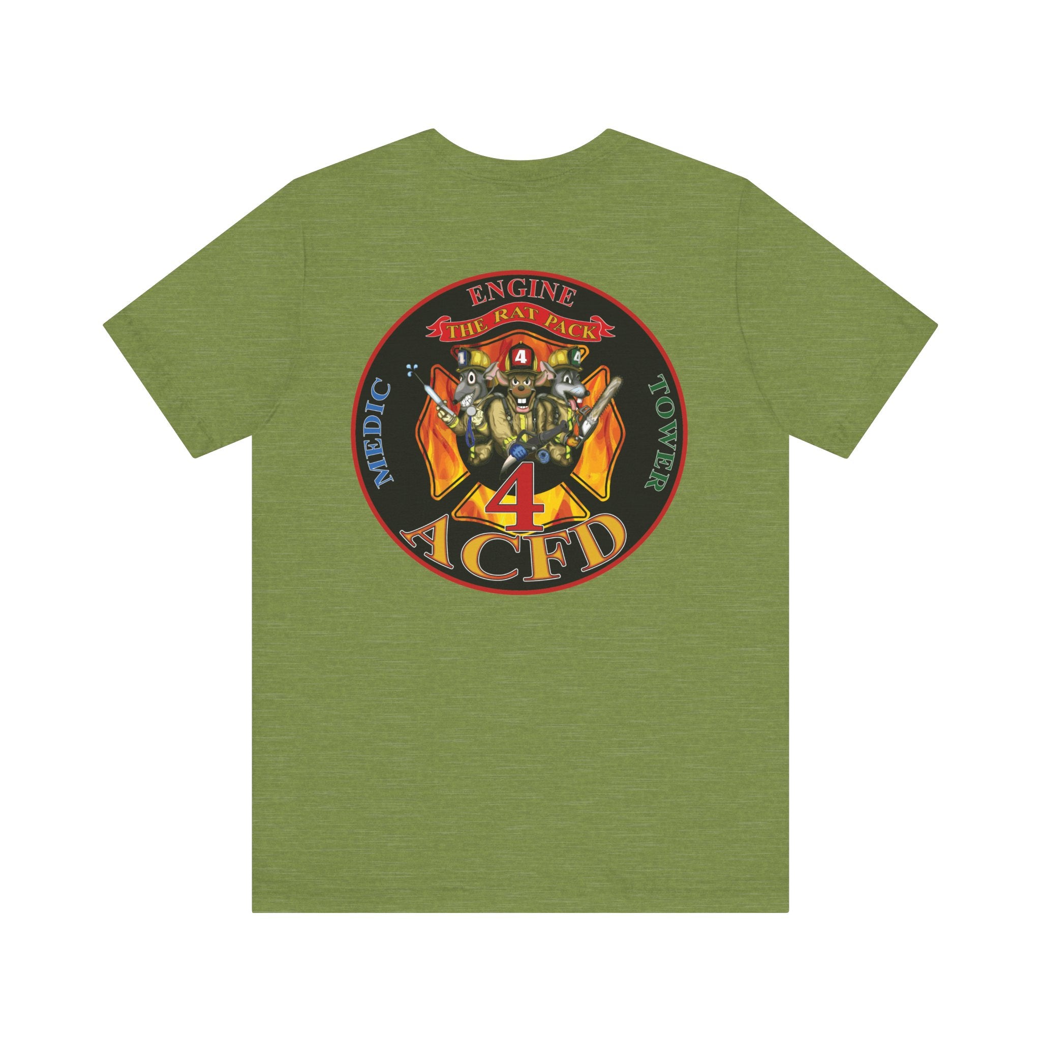 Station 4 RatPack on Back Clover Front - Bella+Canvas Soft Unisex Tee