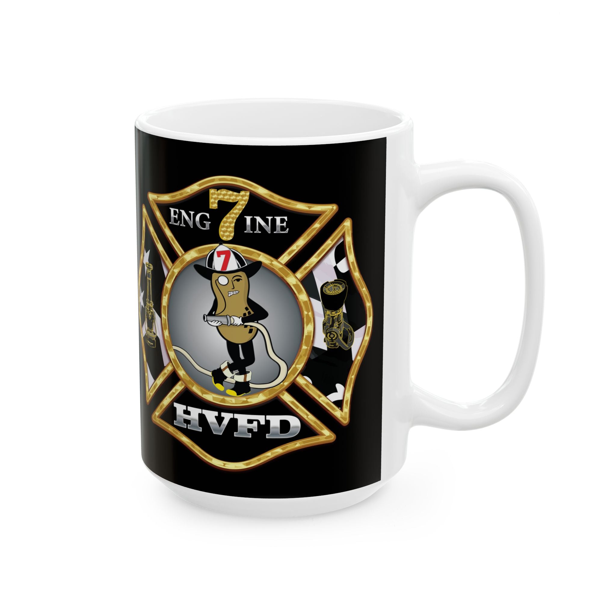 Black Mug, (11oz, 15oz) - Hollywood Maryland Volunteer Fire Eng7ine