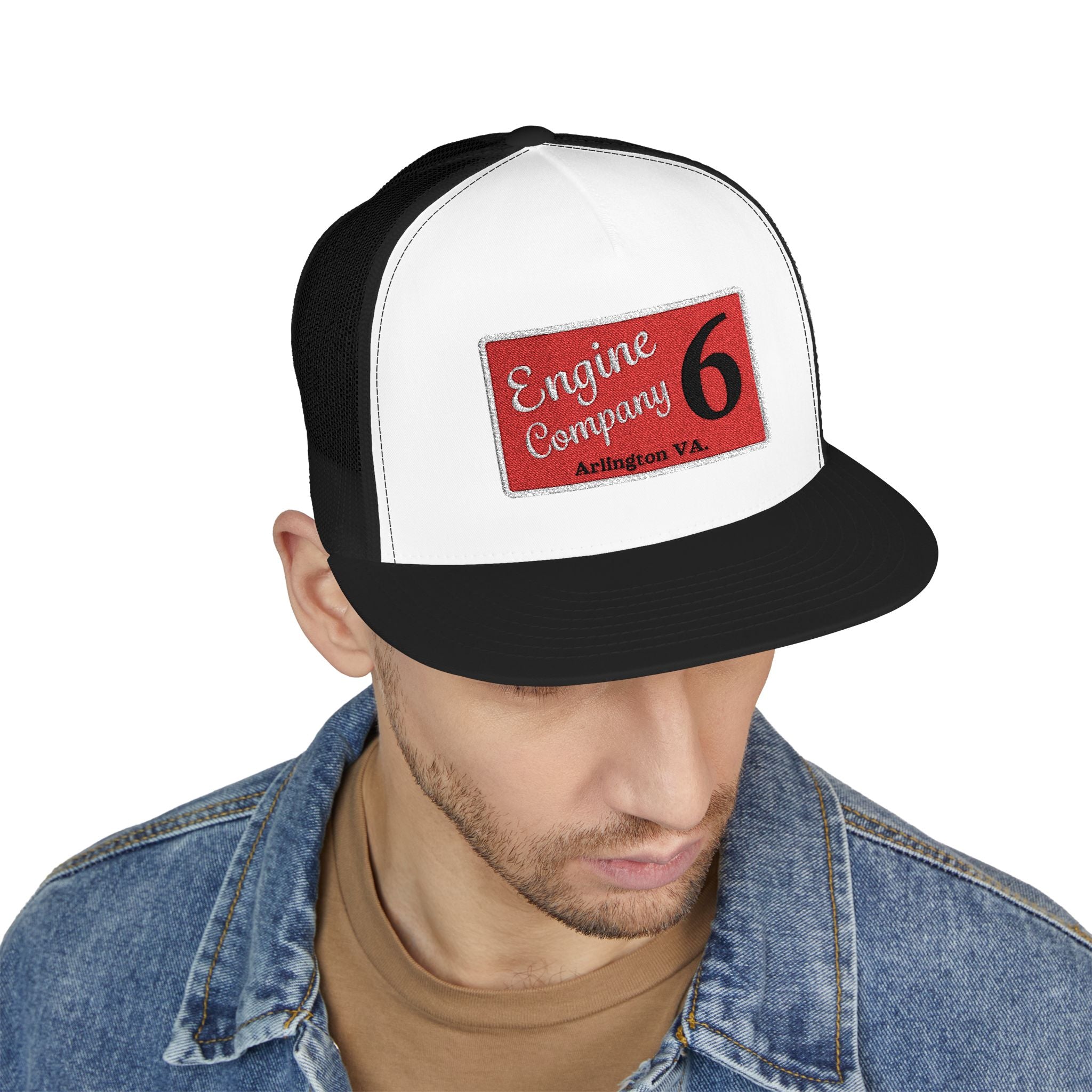 Arlington Engine Company 6 - 5 Panel Trucker Cap (Embroidery)