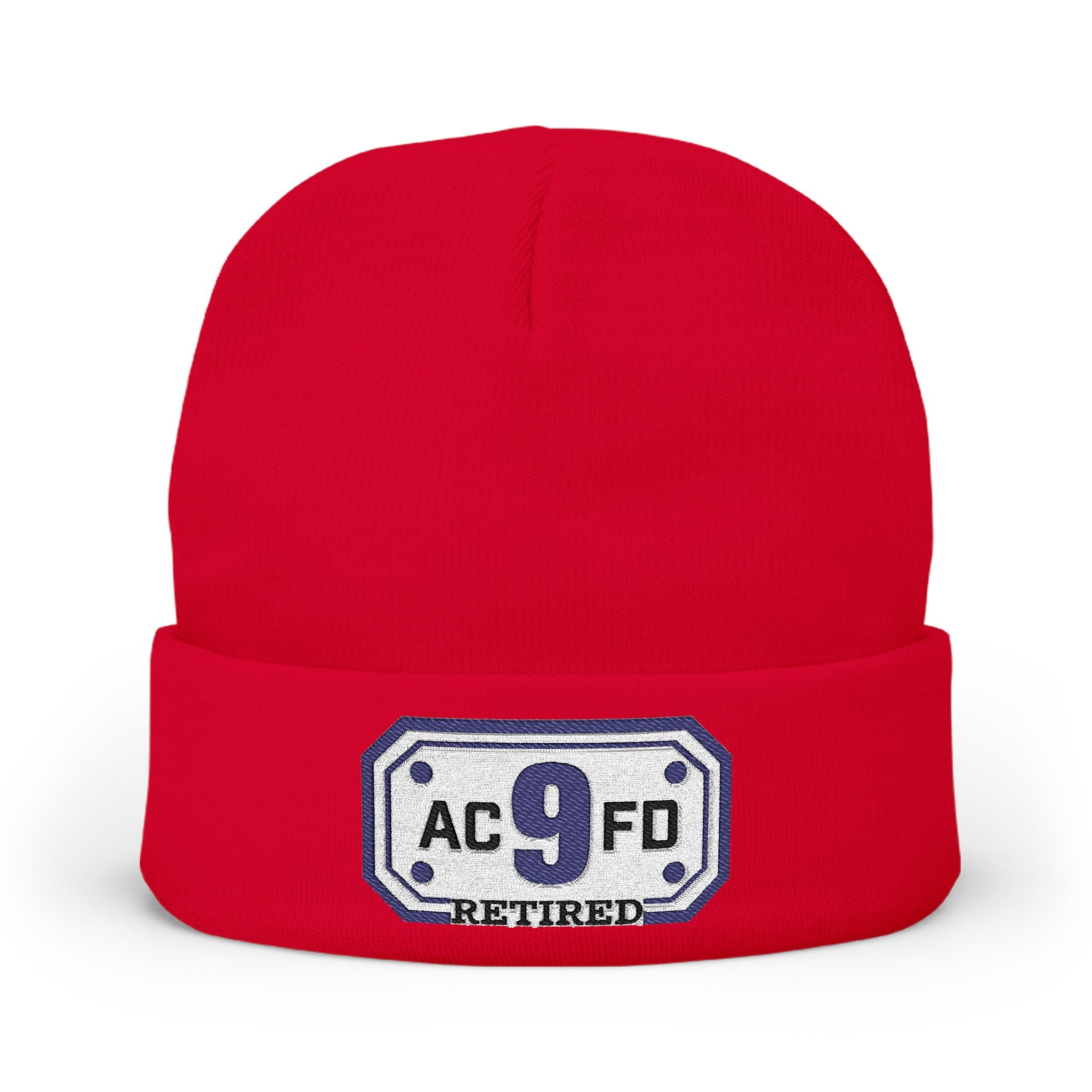 Retired Arlington Rescue 9 - Knit Beanie (Embroidery)