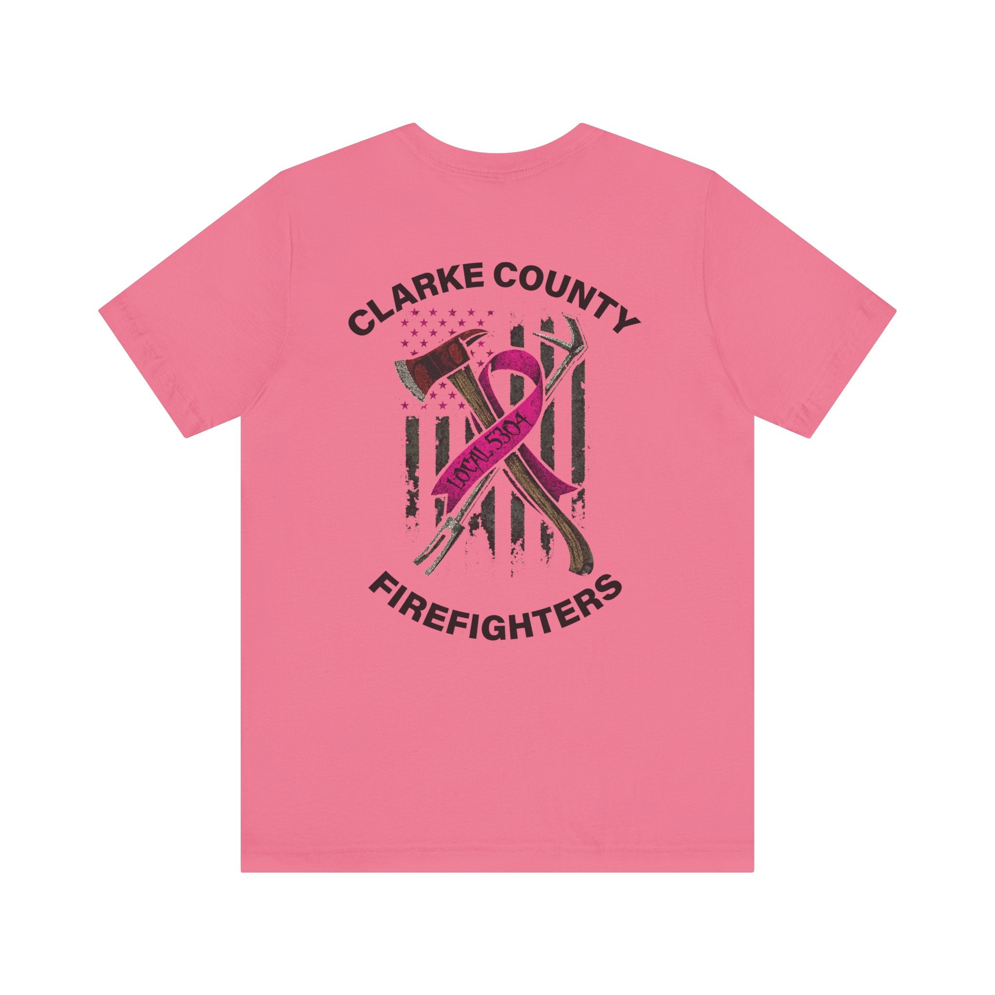 Clarke County Fire Breast Cancer (Portion of Proceeds go to Local 5304) - Bella+Canvas Soft Jersey Cotton Unisex Tee