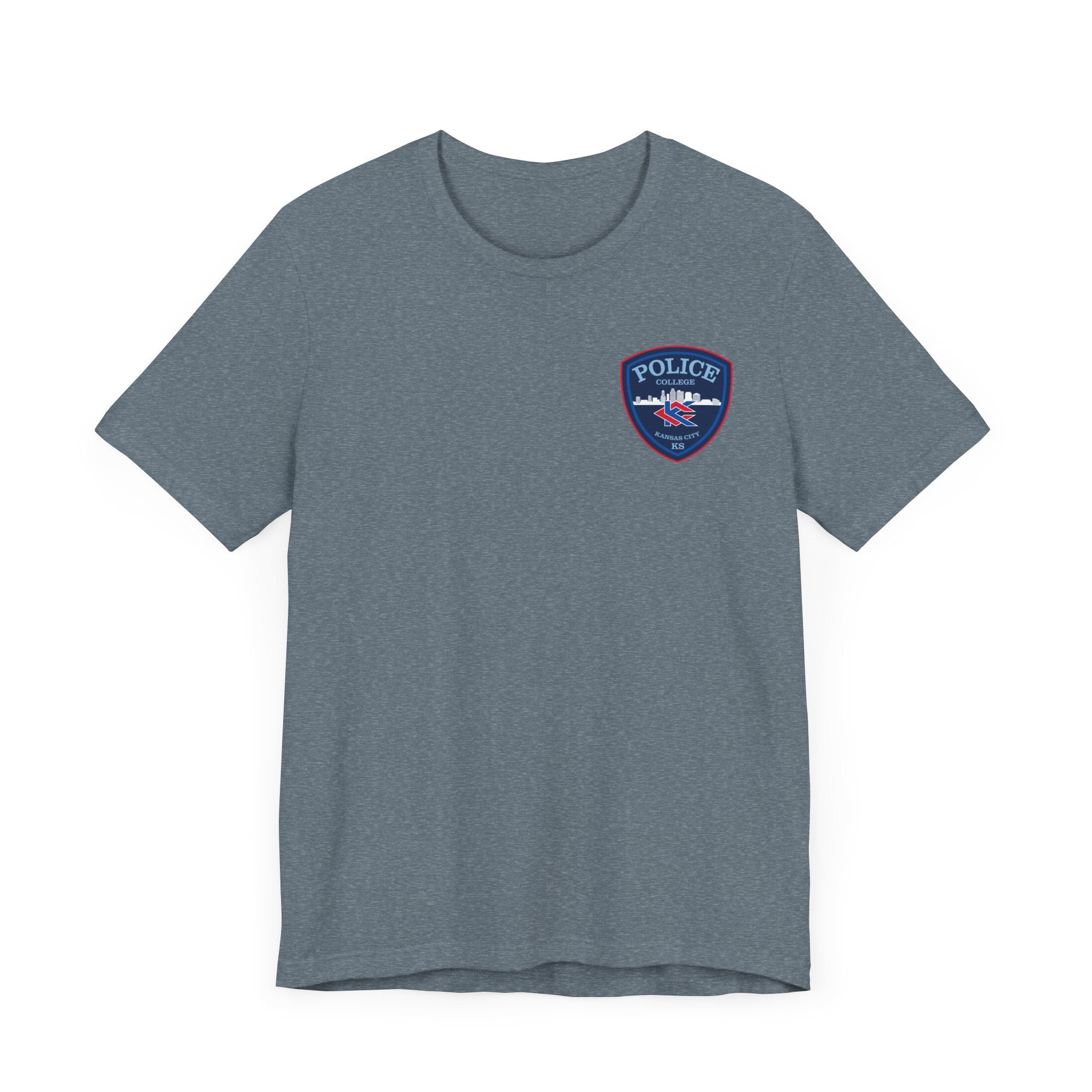 KCKCC Police Patch Color Blue Back - Unisex Jersey Short Sleeve Tee