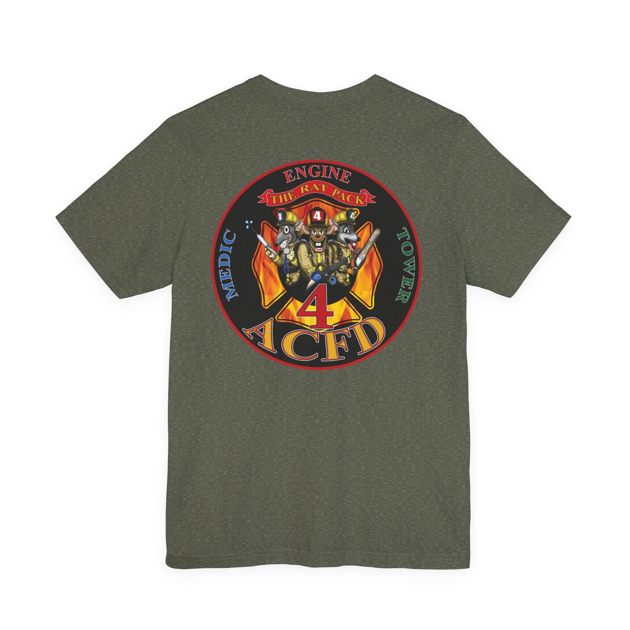 Station 4 RatPack on Back Clover Front - Bella+Canvas Soft Unisex Tee
