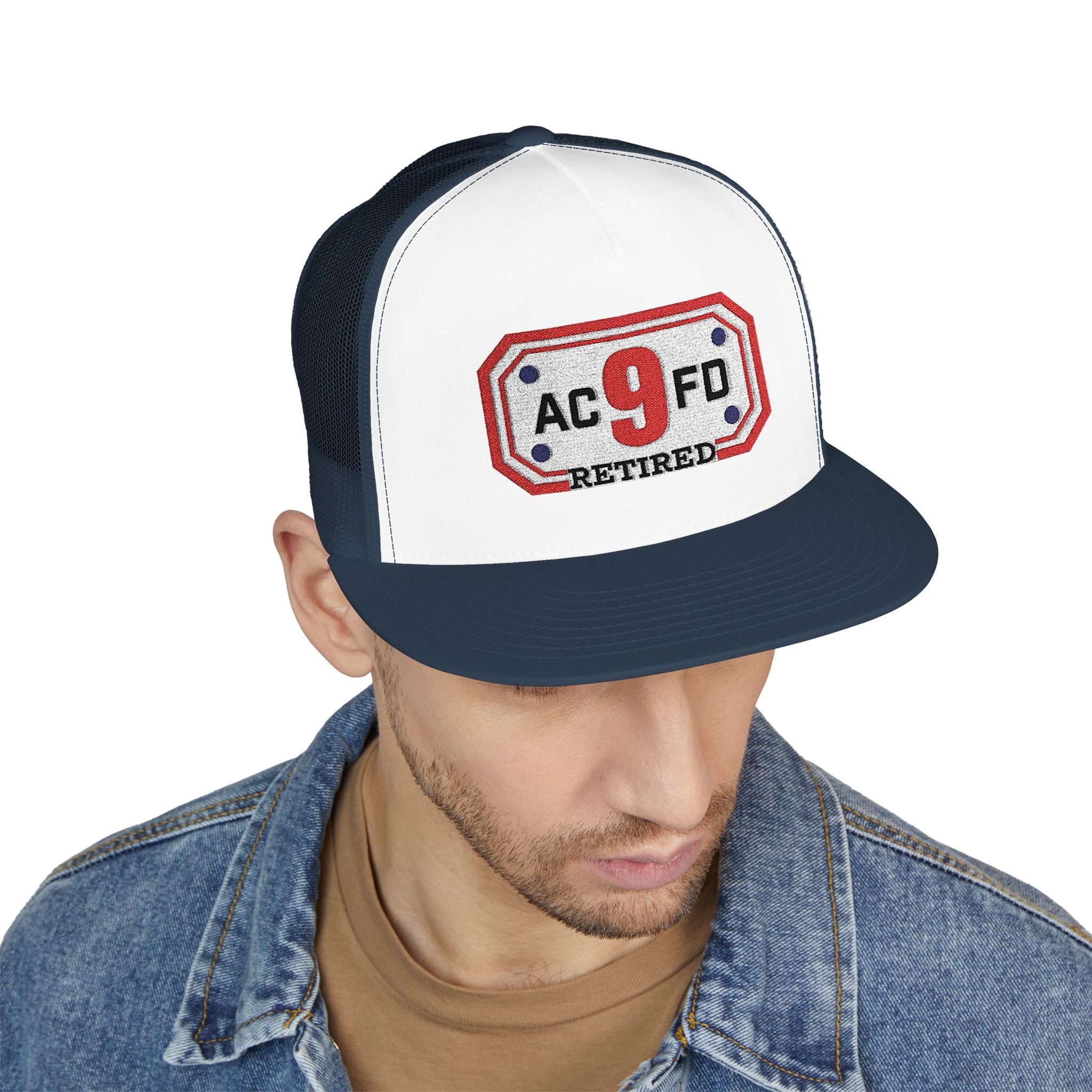 Retired Arlington Engine 9 - 5 Panel Trucker Cap (Embroidery)
