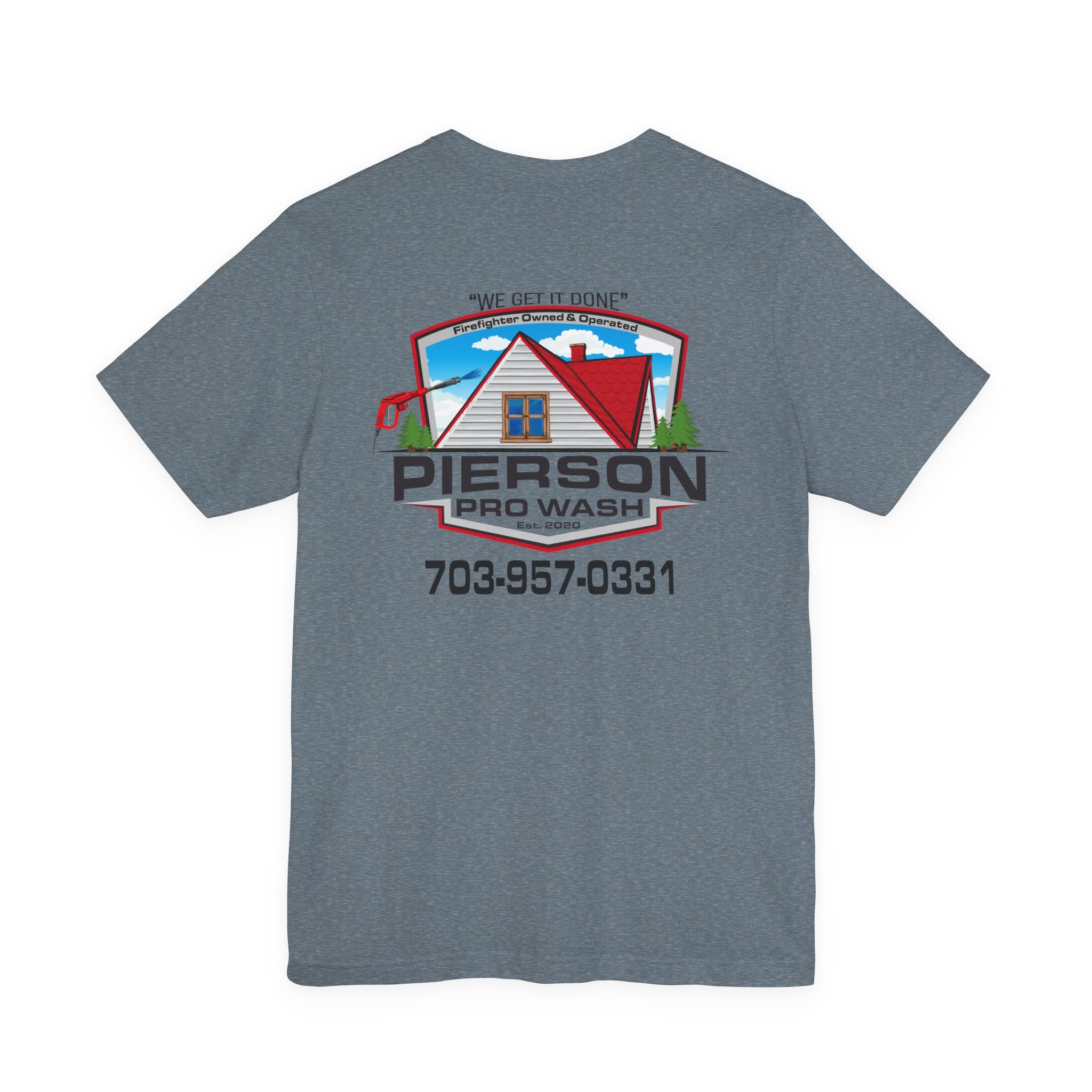 Pierson Pro Wash White Shirt Logo - Bella+Canvas Soft Unisex Tee