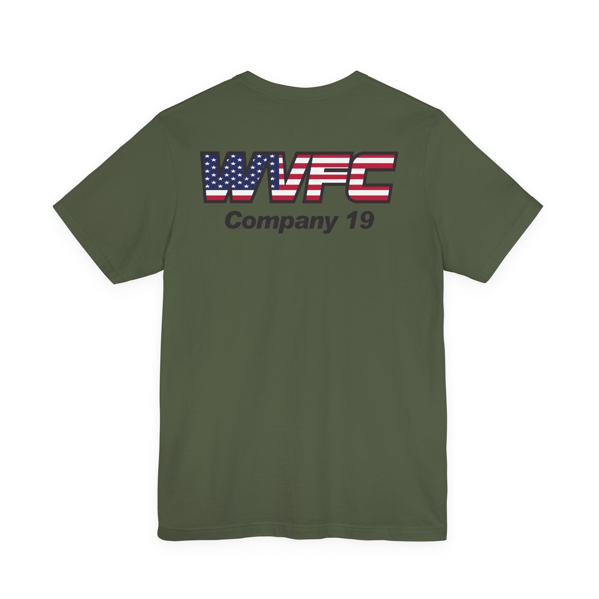 WVFC Goat Logo 2 Version 3 US Flag Blk- Unisex Jersey Short Sleeve Tee