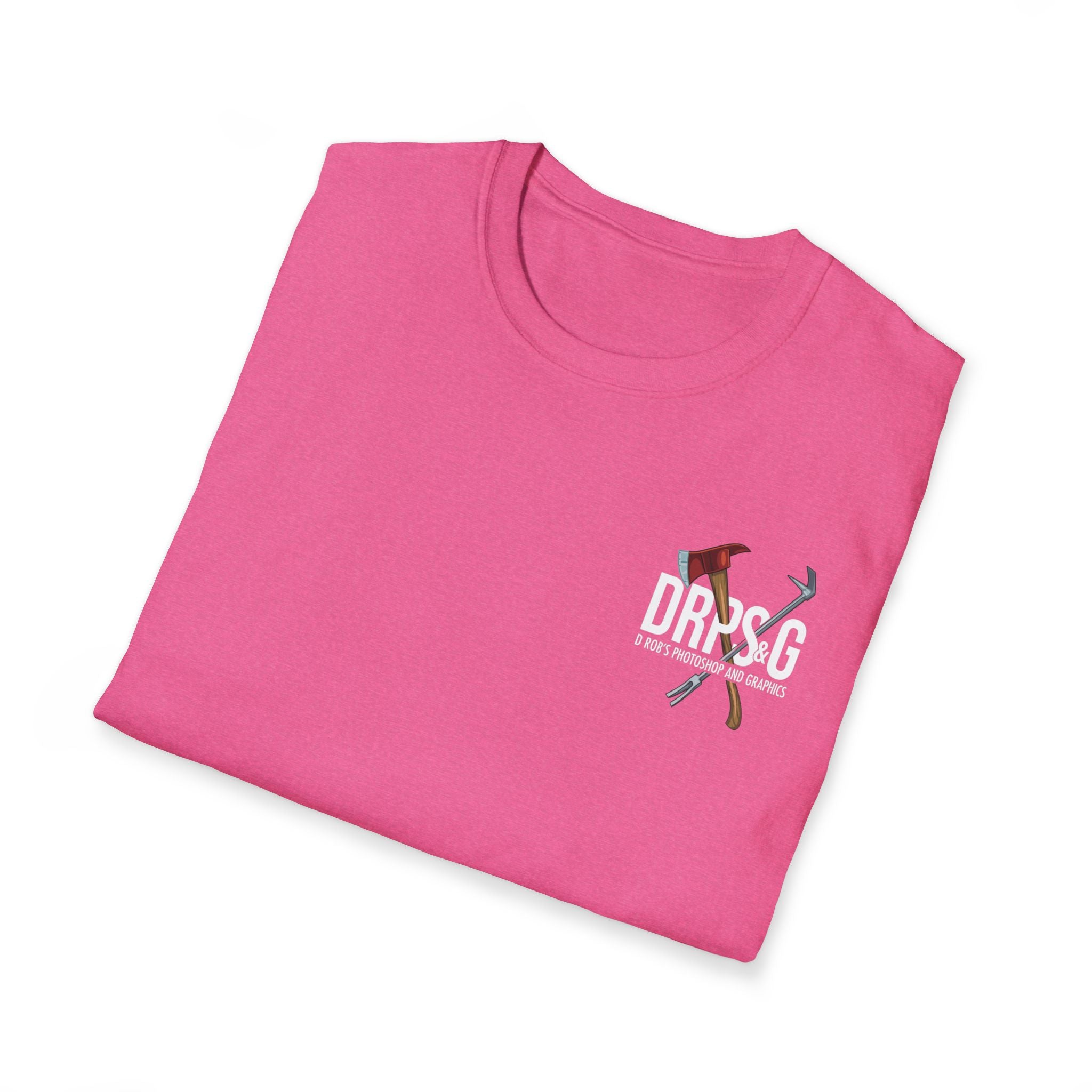 Firefighter Dad US Flag - Unisex Softstyle T-Shirt