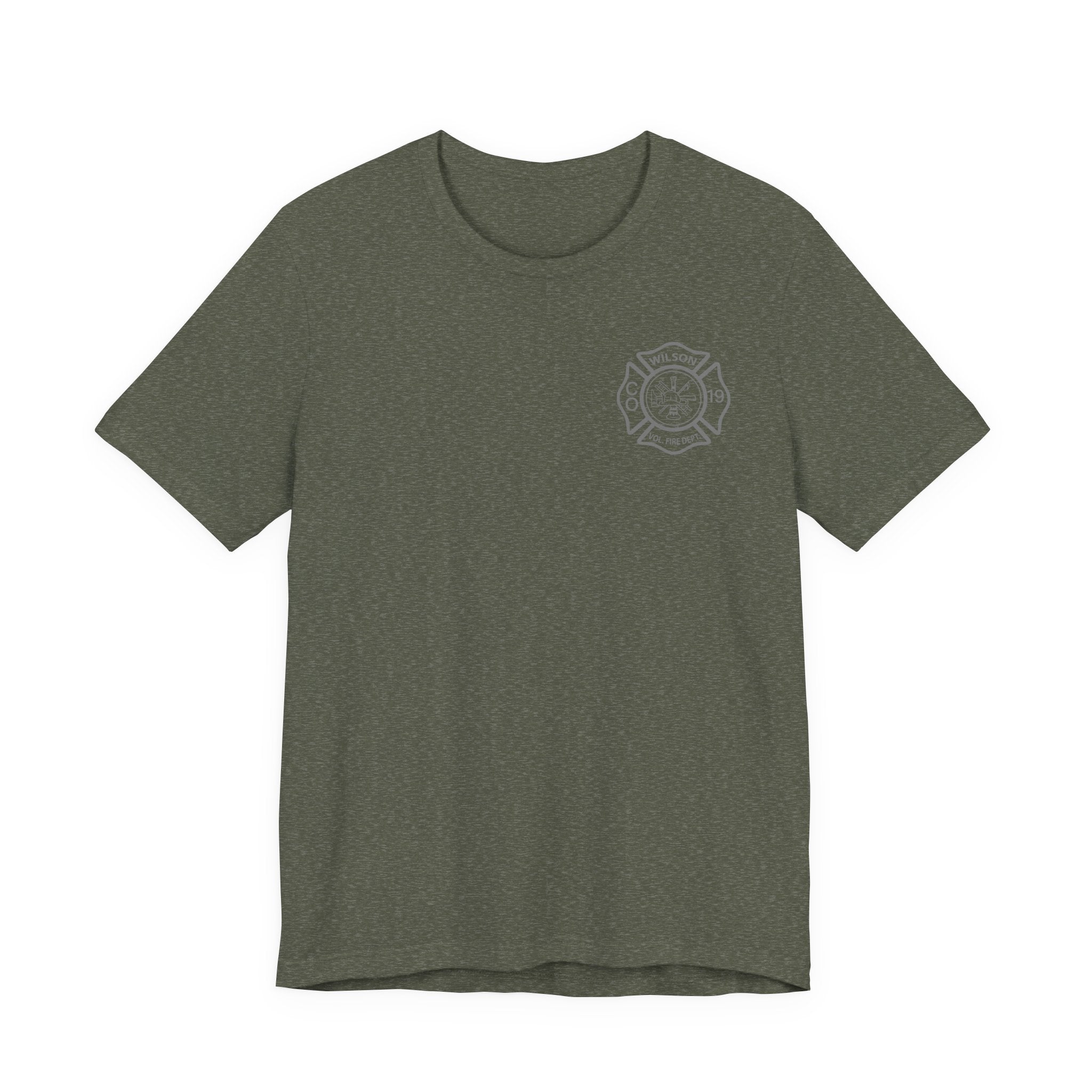 WVFC FD Logo gray Red back Gray - Unisex Jersey Short Sleeve Tee