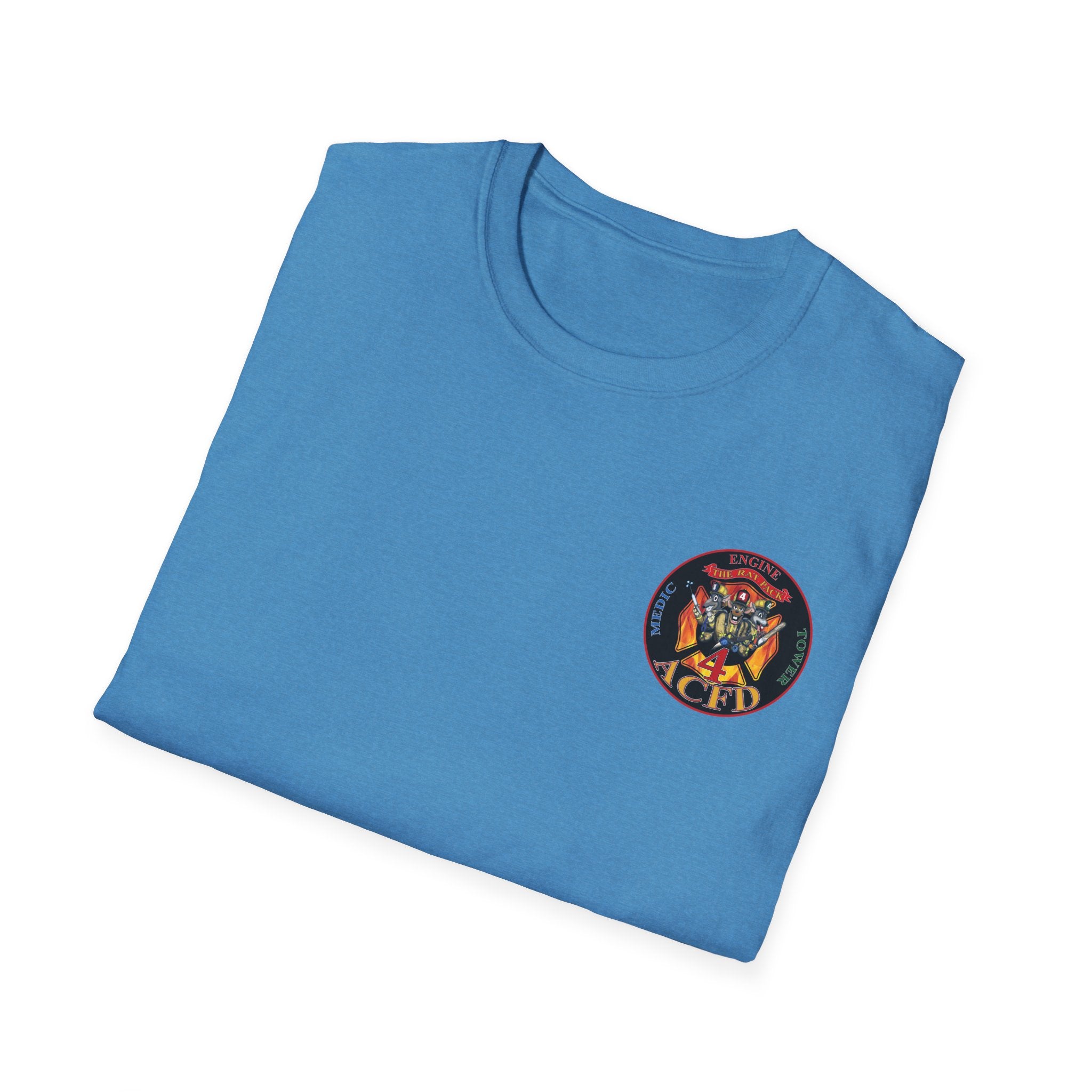 Station 4 RatPack front / acfd clover back - Gildan Soft Cotton Softstyle T-Shirt