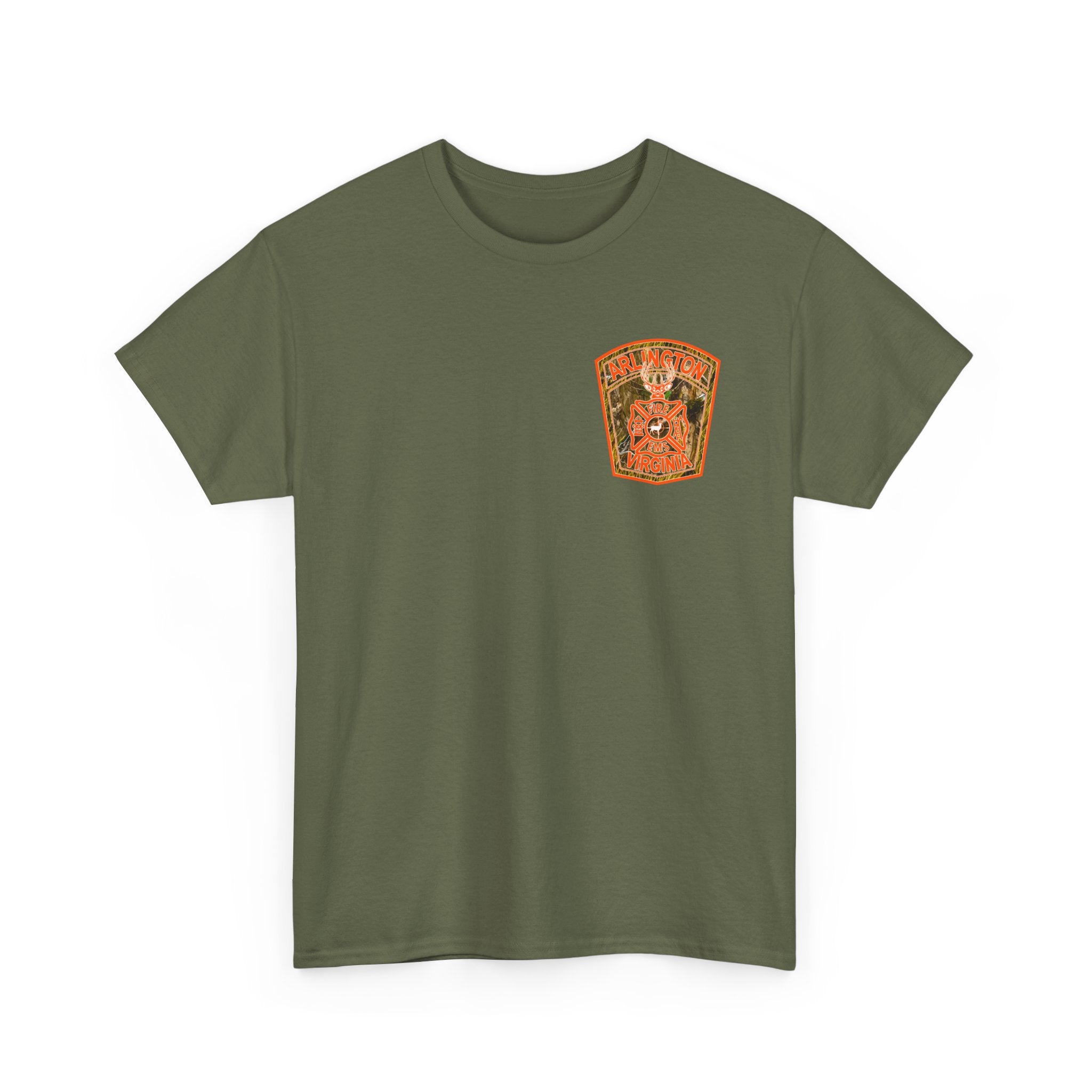Heavy Cotton Unisex Tee - Arlington Camo Deer Hunter