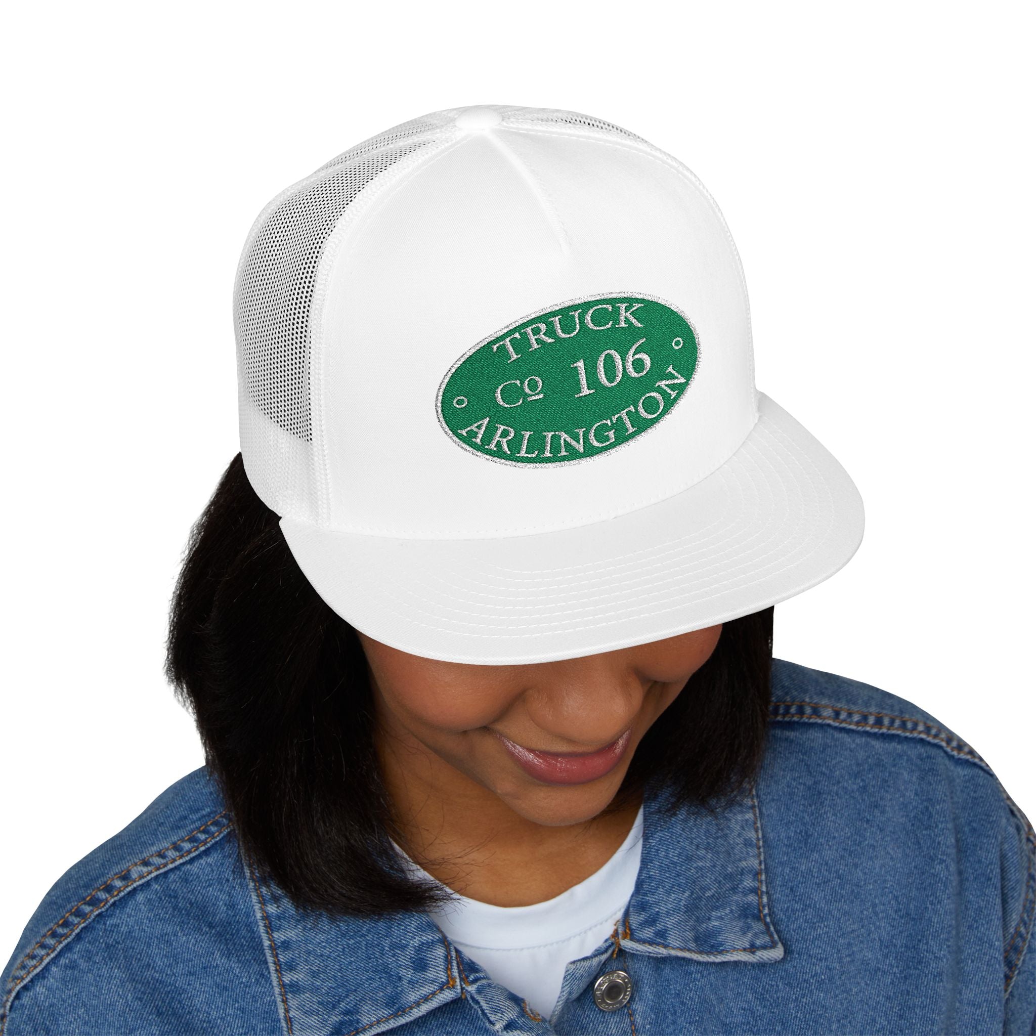 Arlington Truck 6 cirlce patch - 5 Panel Trucker Cap (Embroidery)