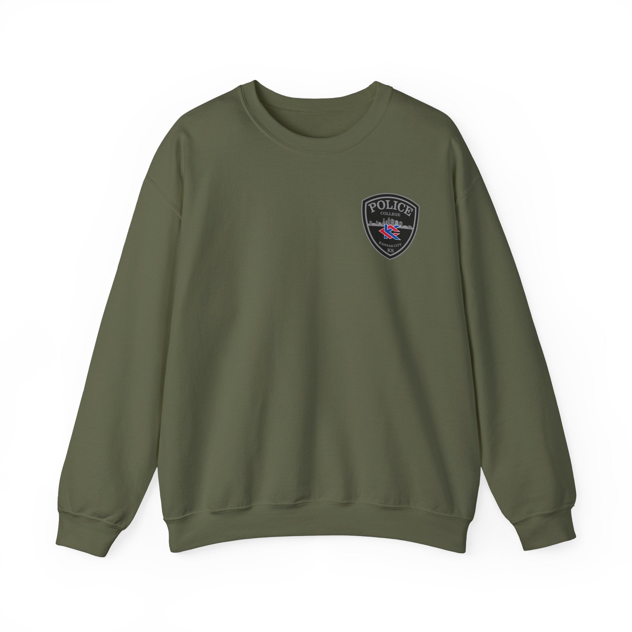 Kansas City College Police Patch Grey - Unisex Heavy Blend™ Crewneck Sweatshirt