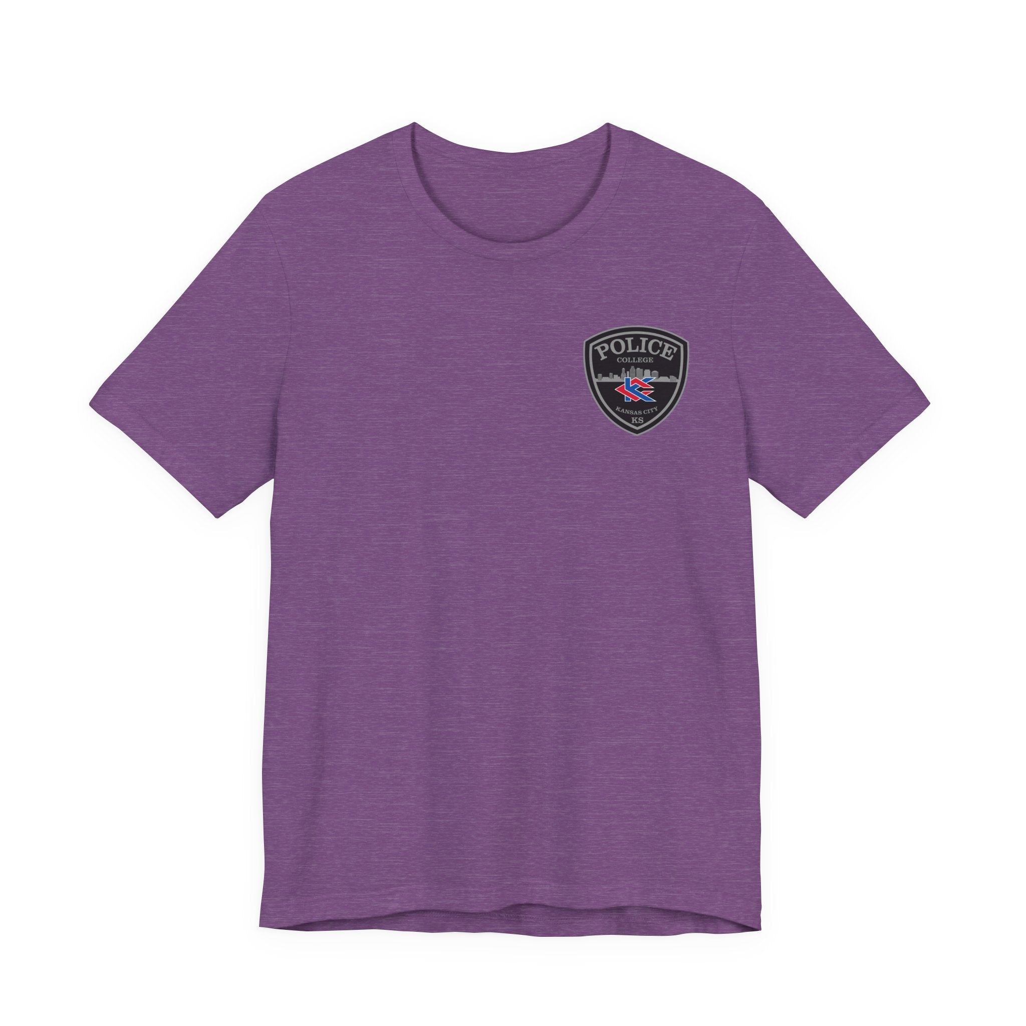 KCKCC Police Patch Black & White Grey Back - Unisex Jersey Short Sleeve Tee