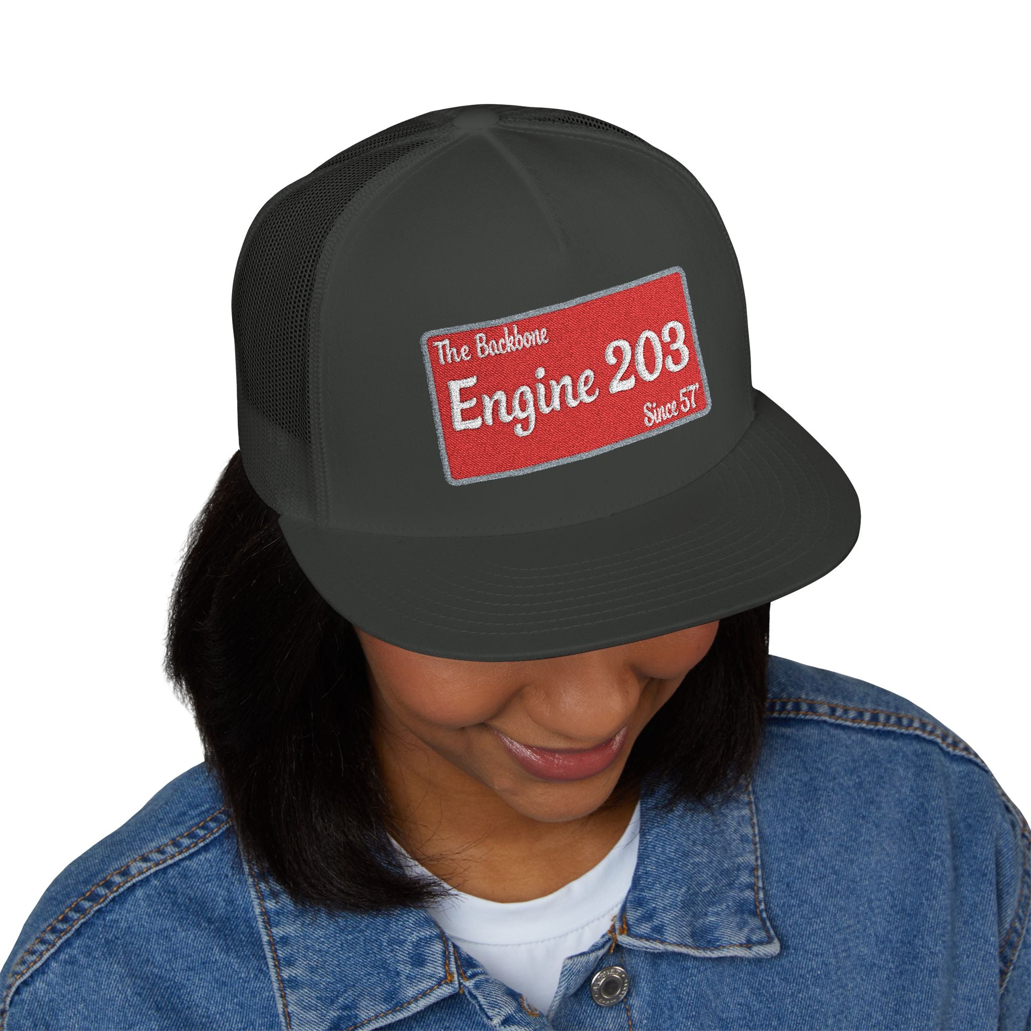 Engine 203 Remount Raiders  -5 Panel Trucker Cap (Embroidery)