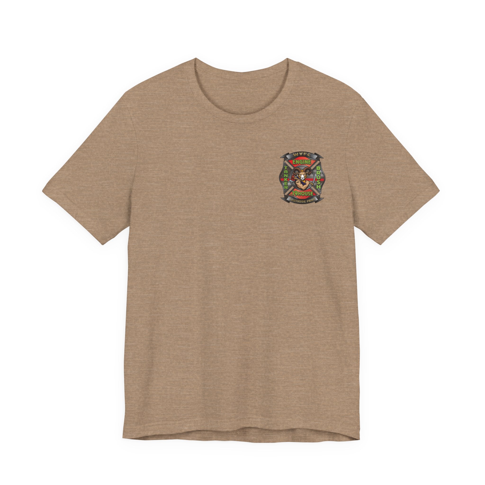 WVFC Goat Logo 2 Version 2 US Flag Gray - Unisex Jersey Short Sleeve Tee