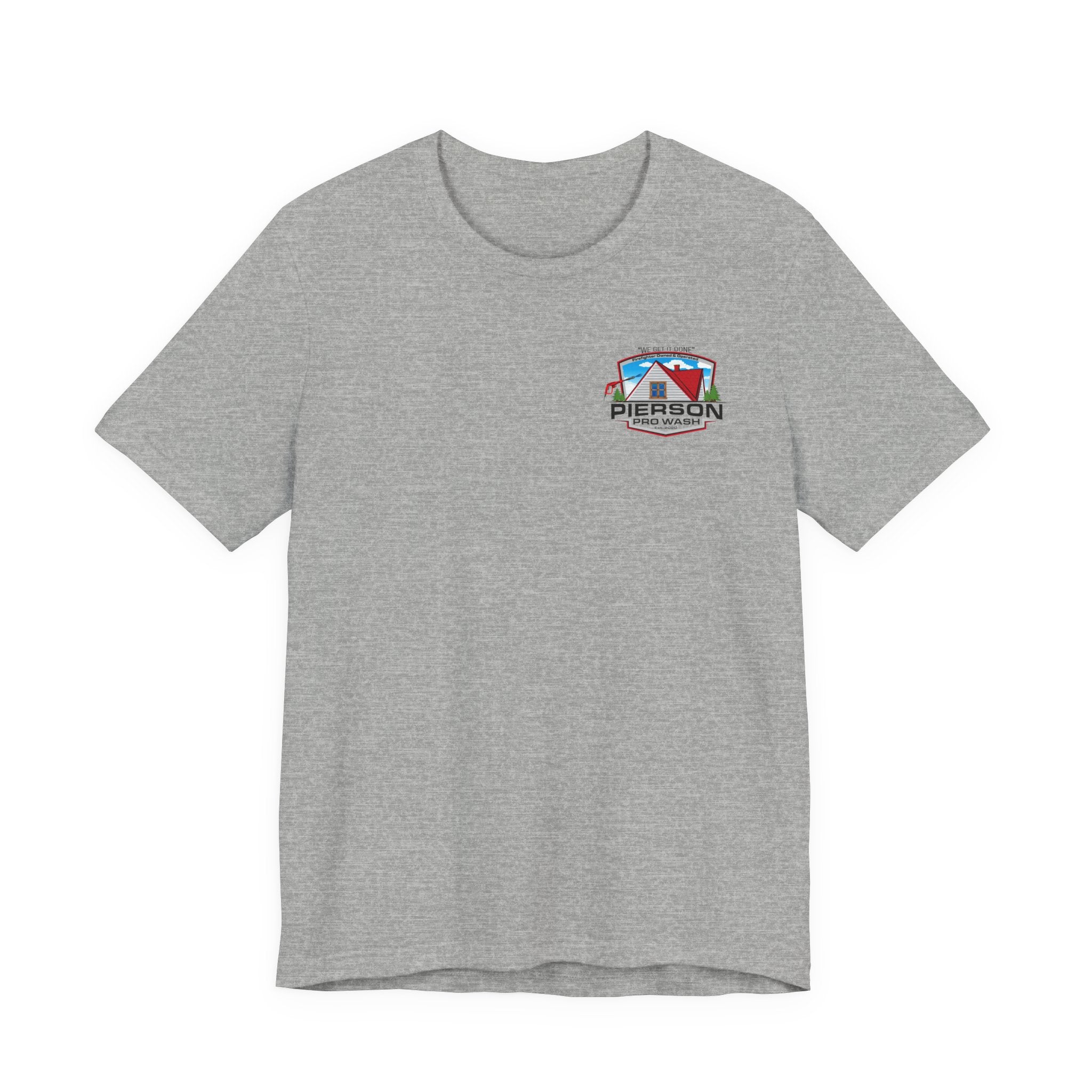Pierson Pro Wash White Shirt Logo - Bella+Canvas Soft Unisex Tee