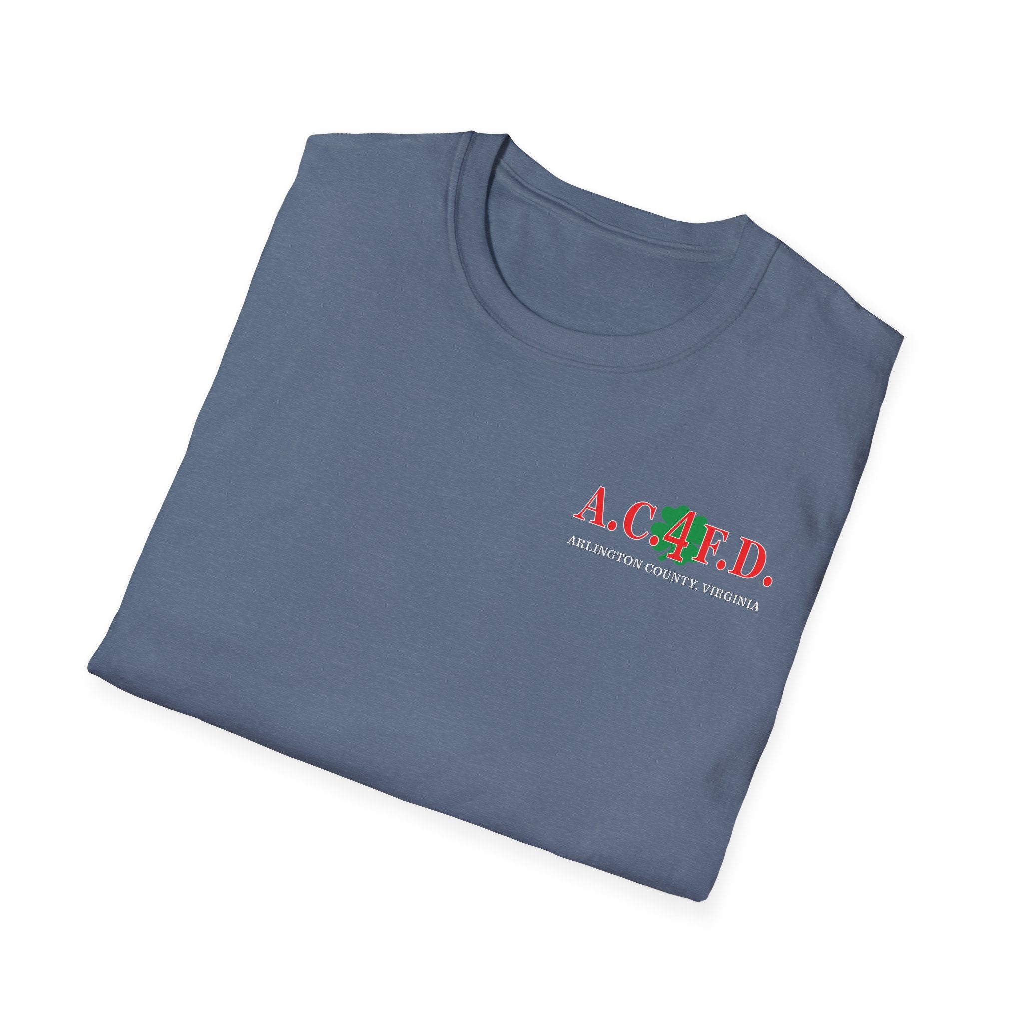 Station 4  acfd clover front/RatPack back - Gildan Soft Cotton Softstyle T-Shirt